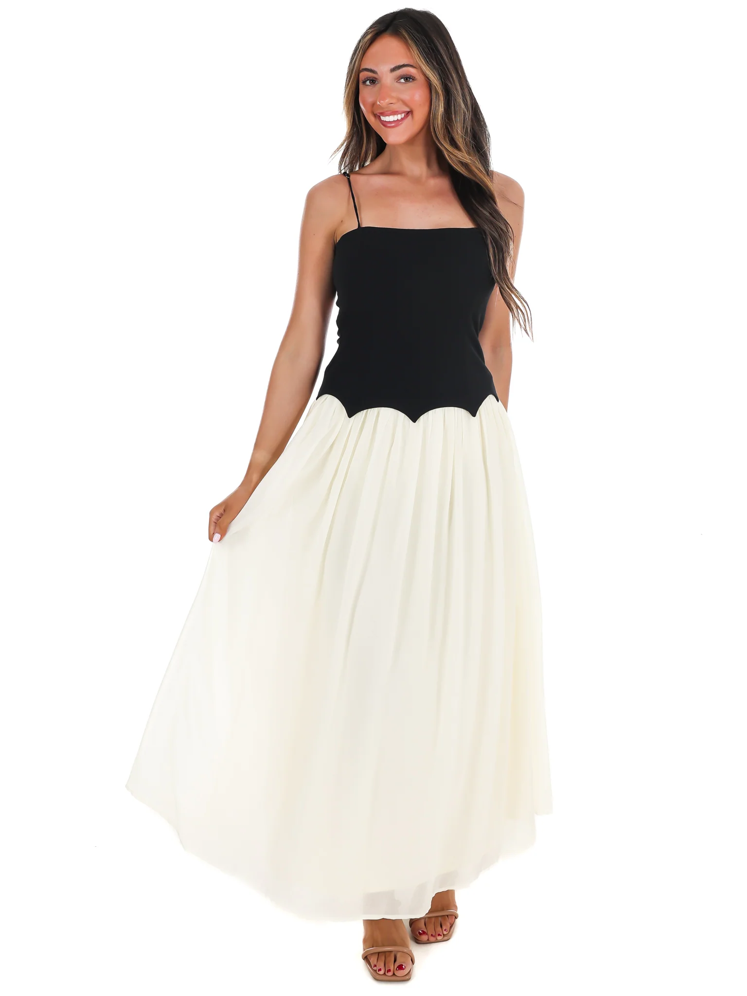 Downtown Darling Two Tone Maxi Dress - Image 6