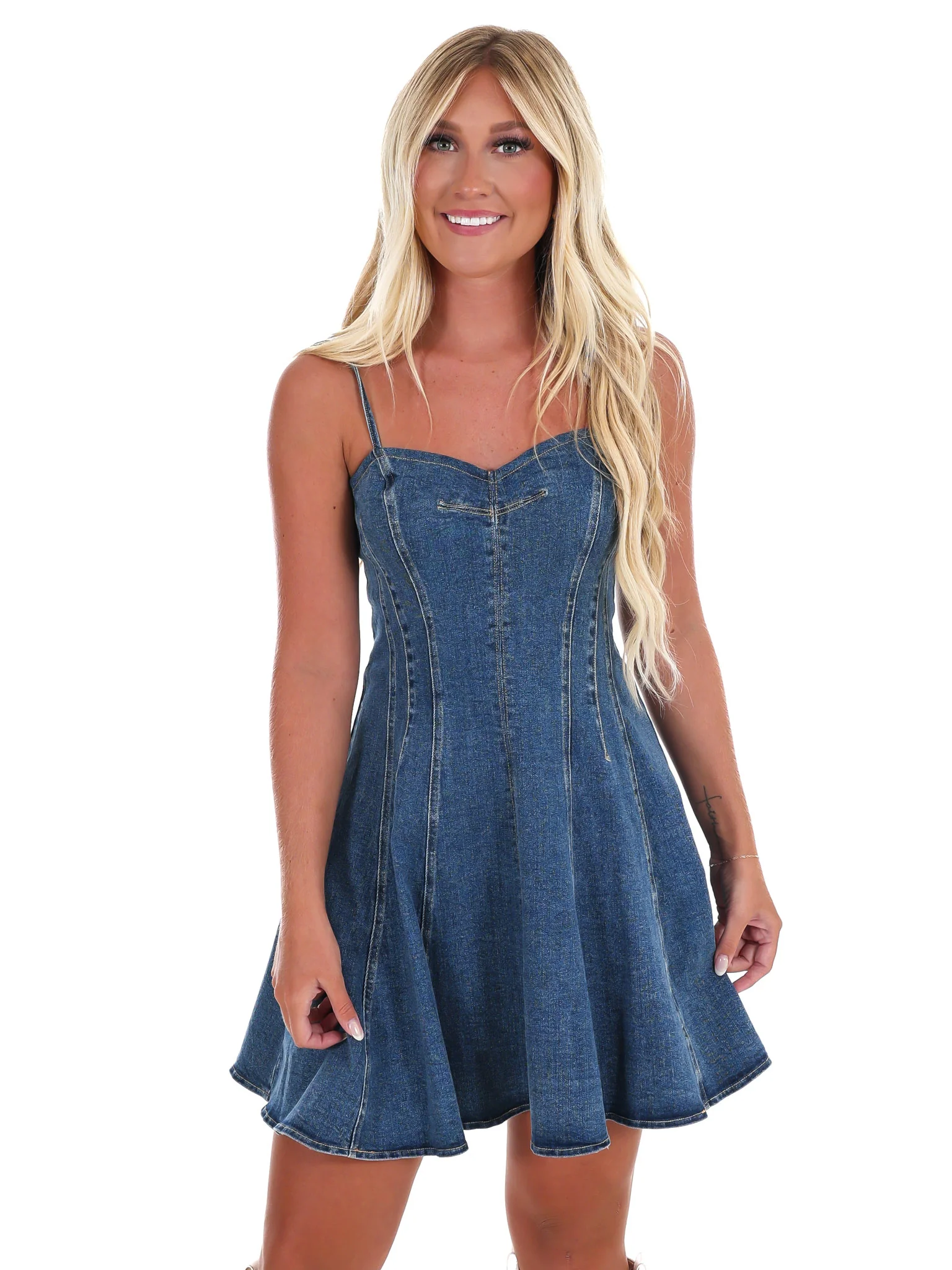 Dream in Denim Mini Dress - Image 3