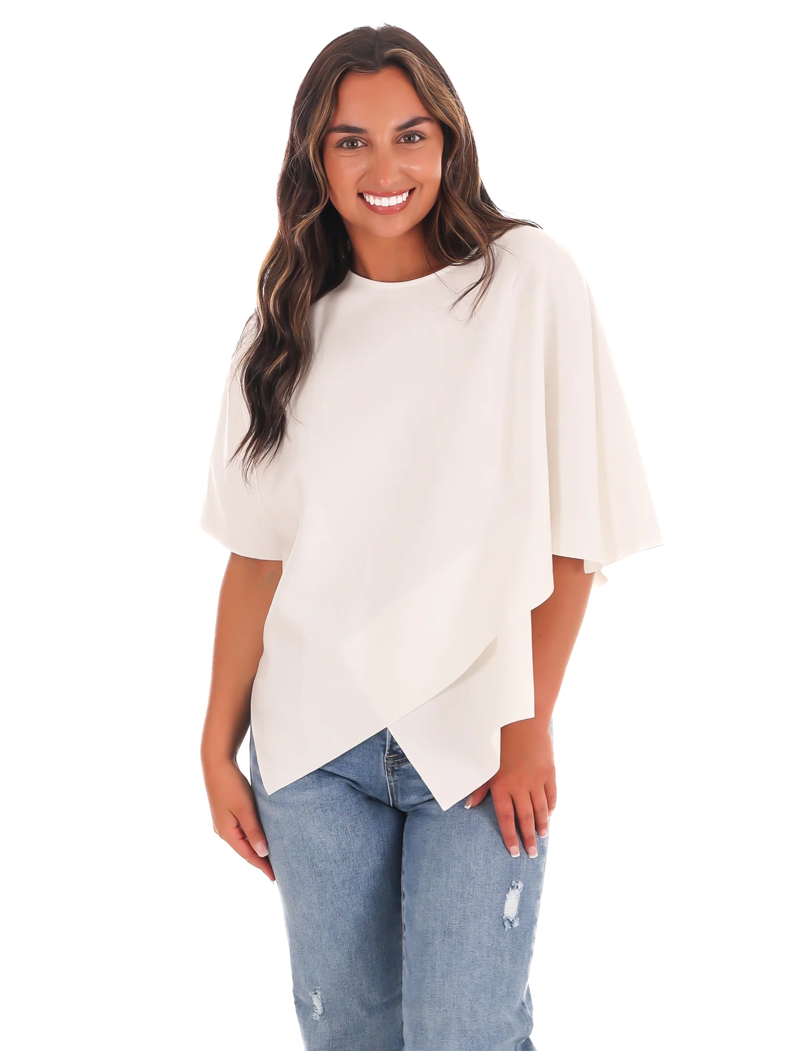 Dreamy Days Asymmetric Poncho Top - Image 3