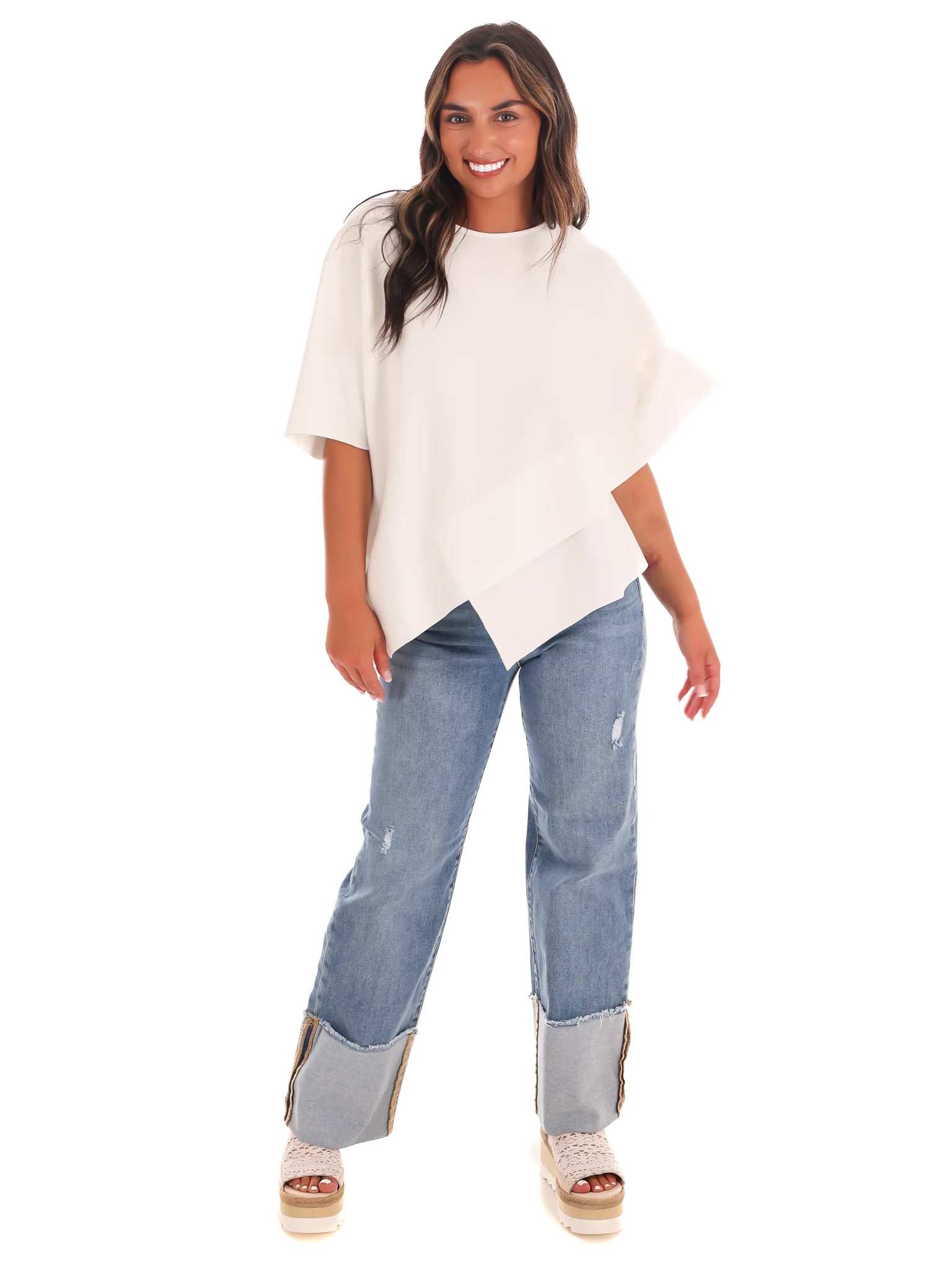 Dreamy Days Asymmetric Poncho Top - Image 4
