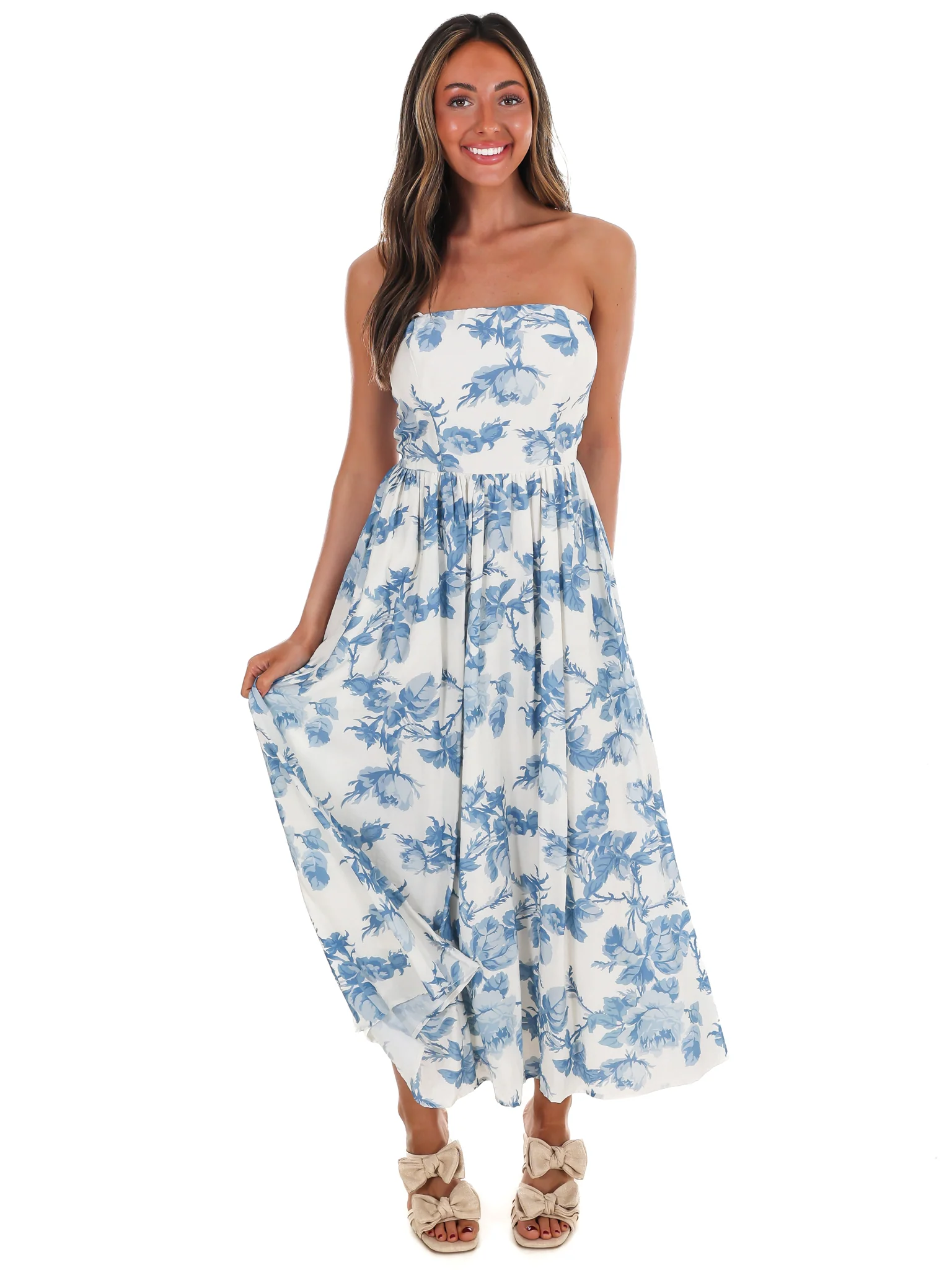 Dreamy Elegance Floral Midi Dress - Image 4