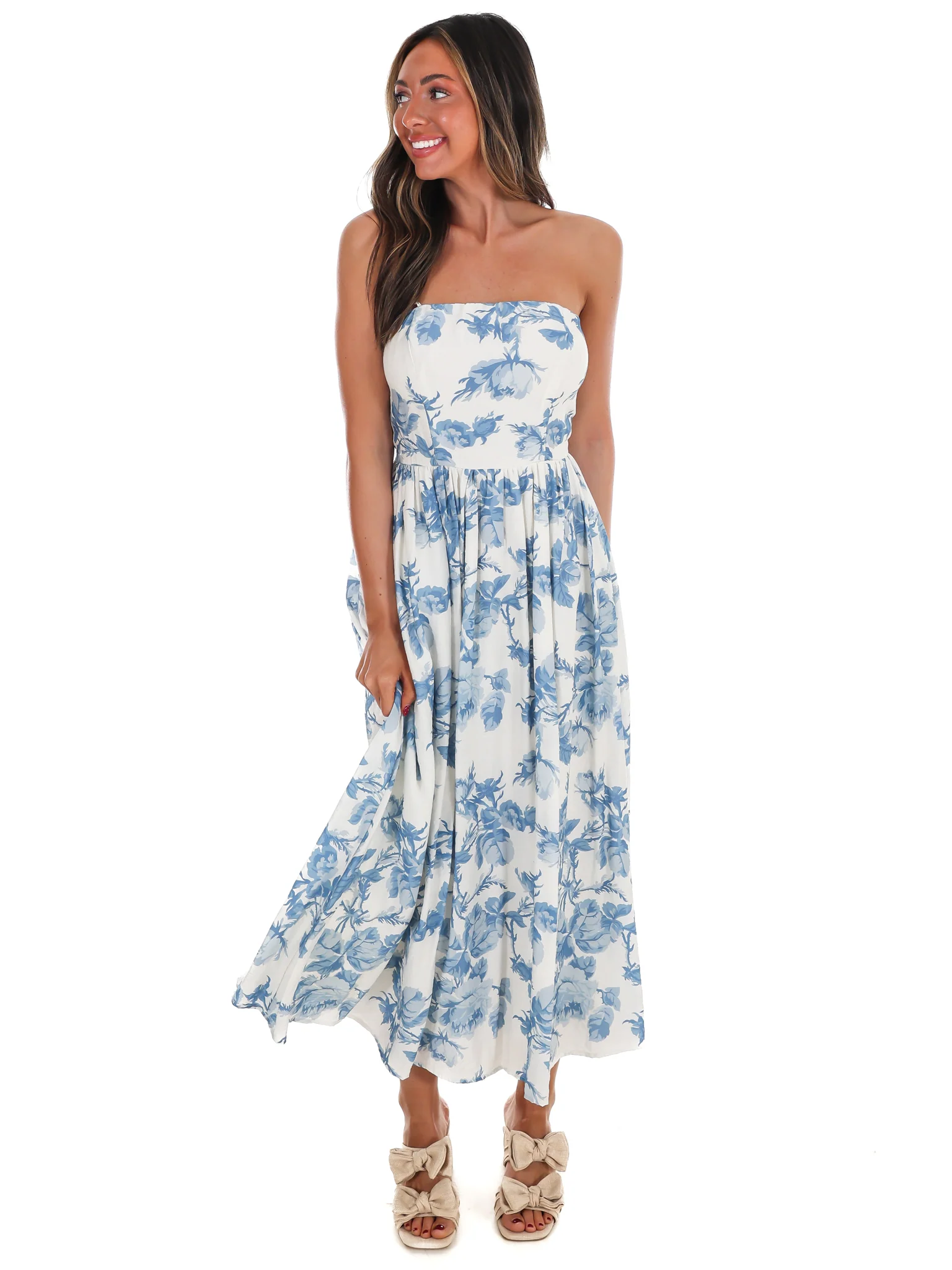 Dreamy Elegance Floral Midi Dress - Image 5