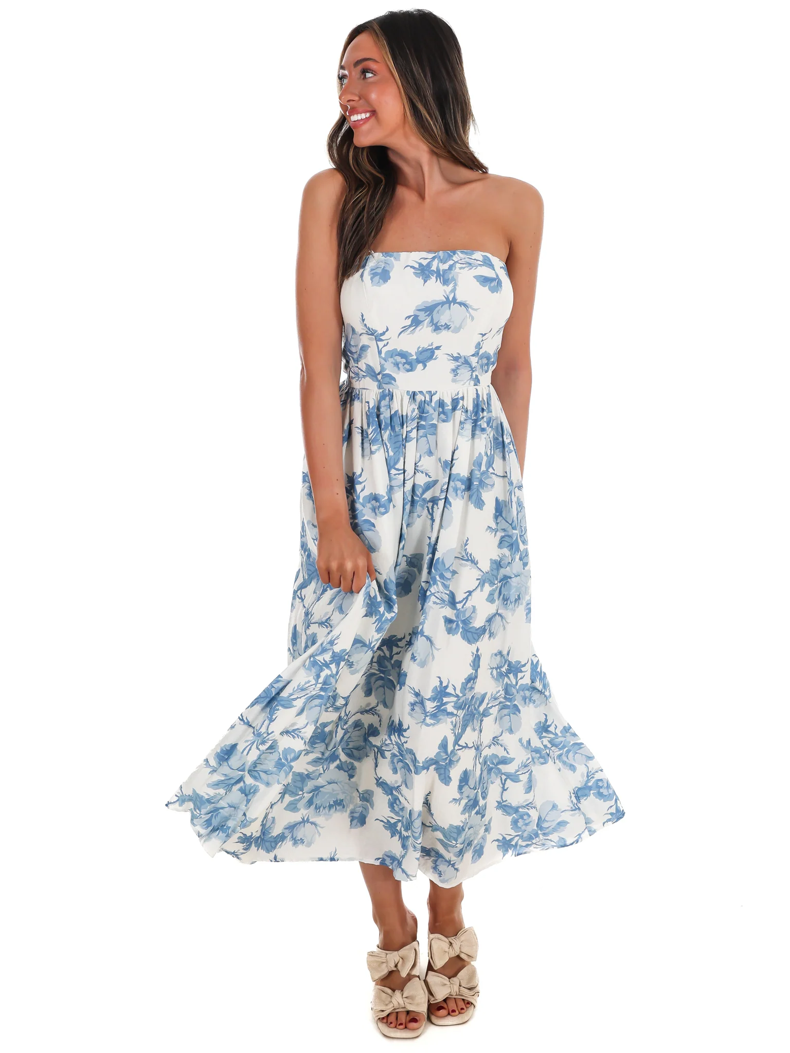 Dreamy Elegance Floral Midi Dress - Image 7