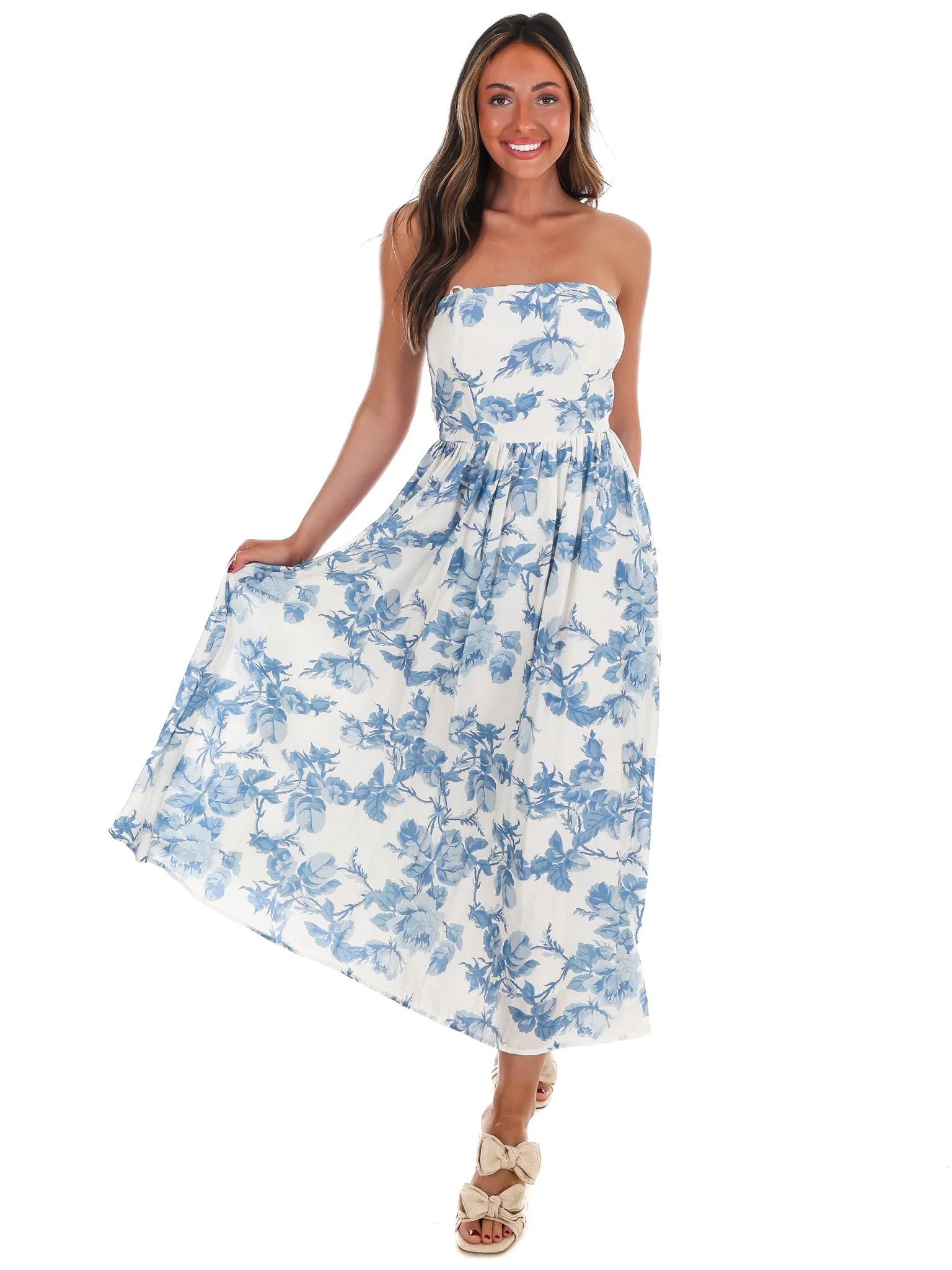 Dreamy Elegance Floral Midi Dress - Image 8