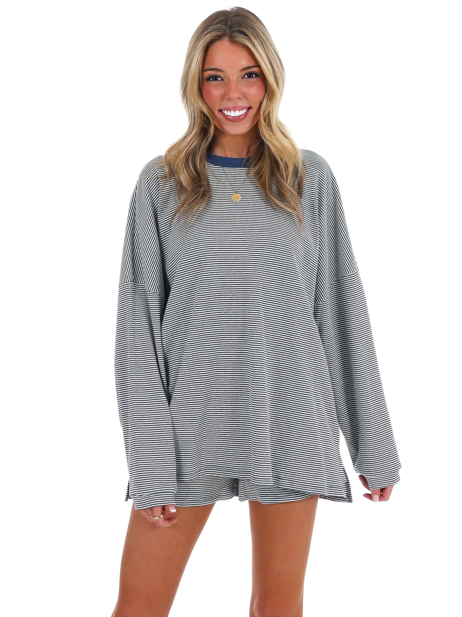 Easy Afternoon Stripe Oversized Top - Image 5
