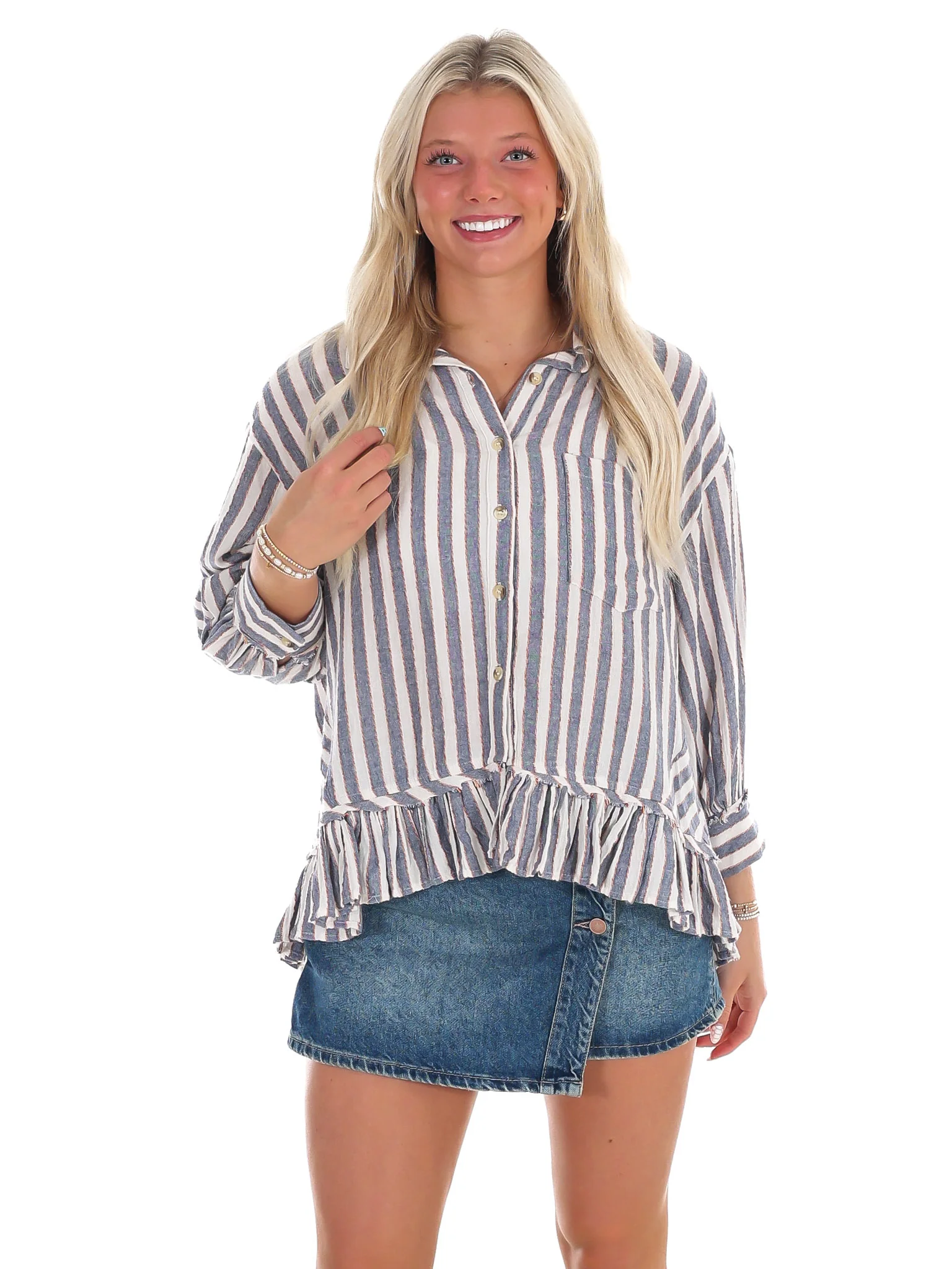 Easy Days Stripe Linen Top - Image 5