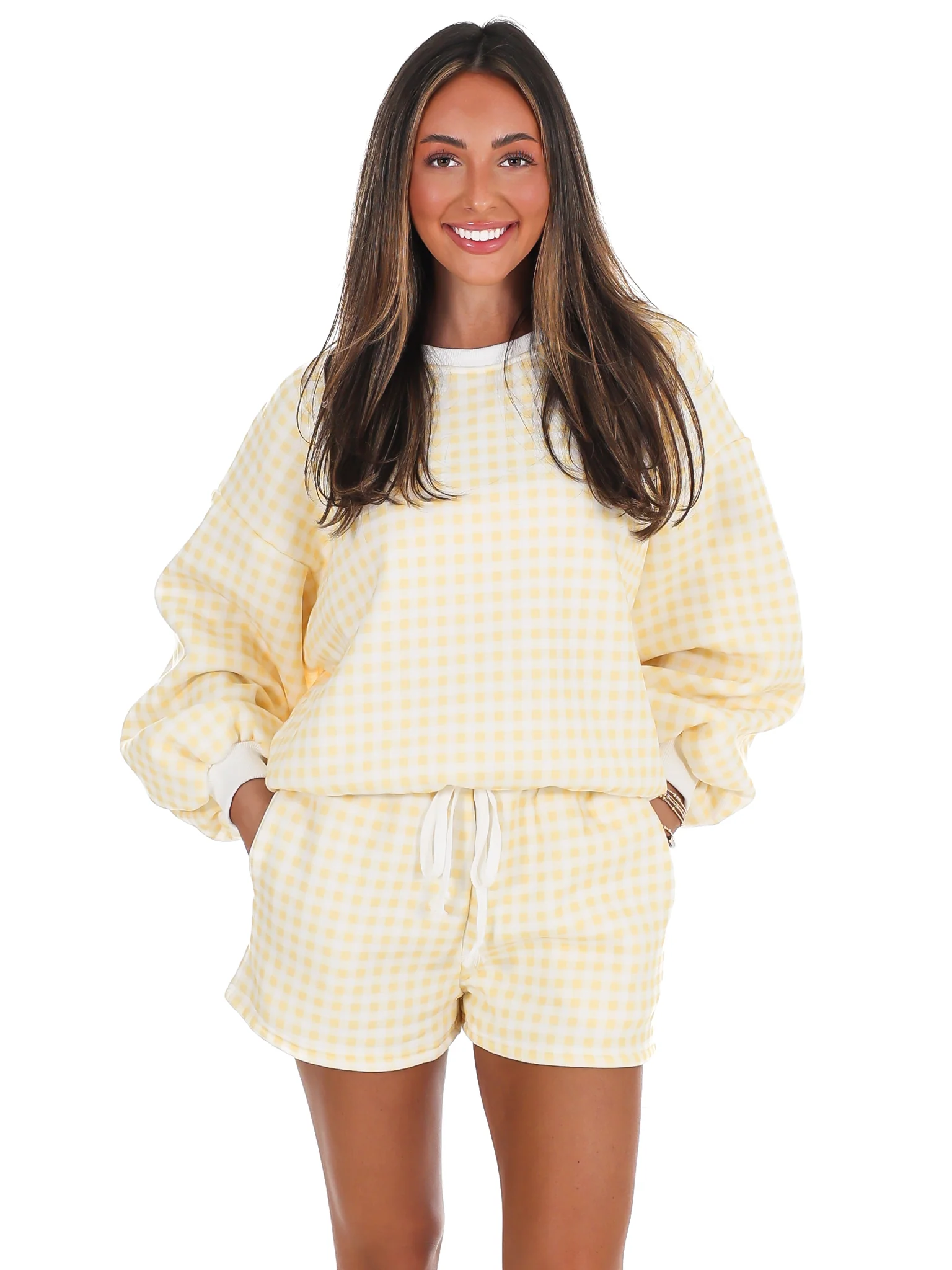Easy Grid Gingham Lounge Two Piece Set - Image 8