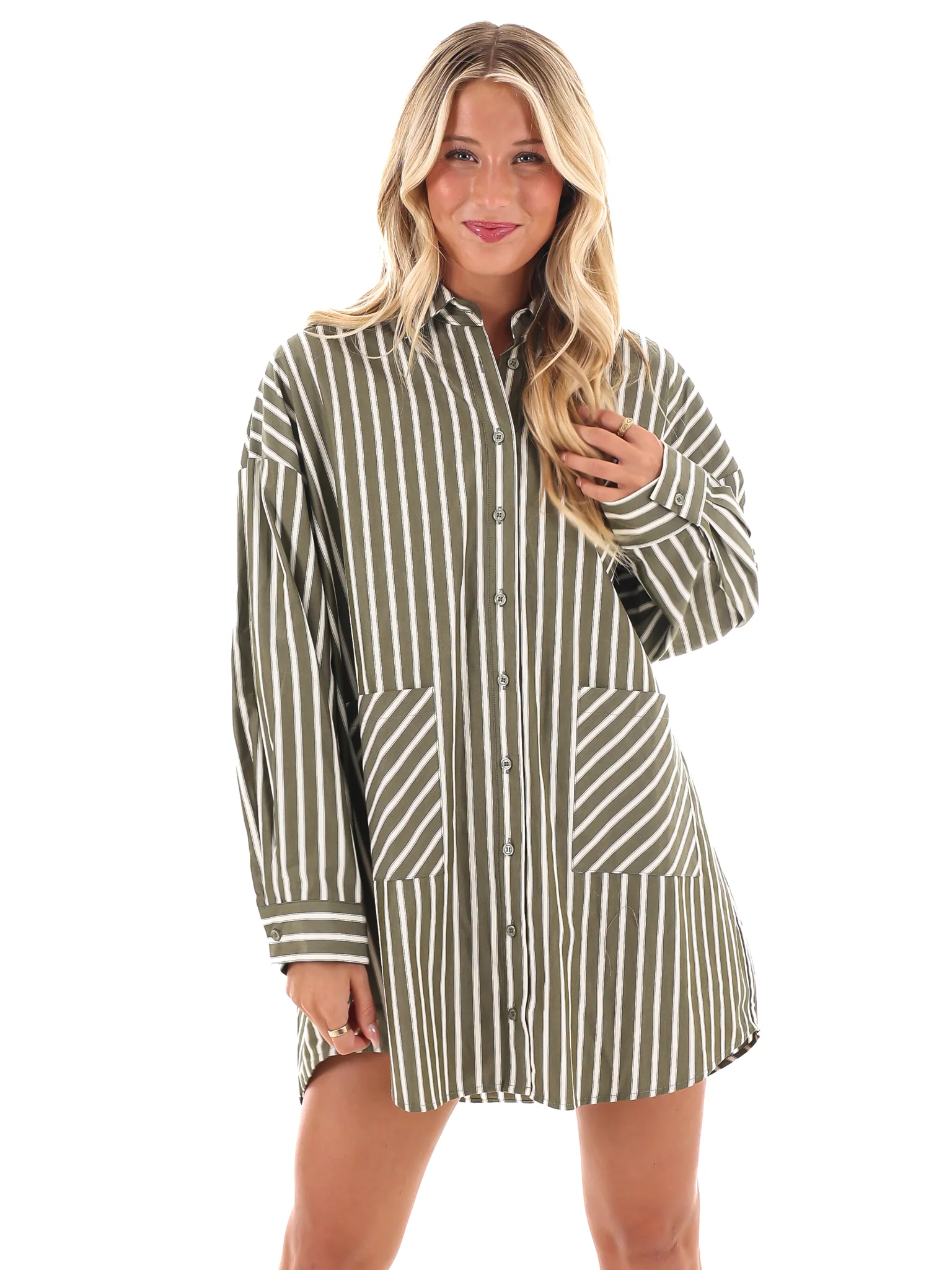 Easy Stripes Oversized Shirt Dress - Image 3