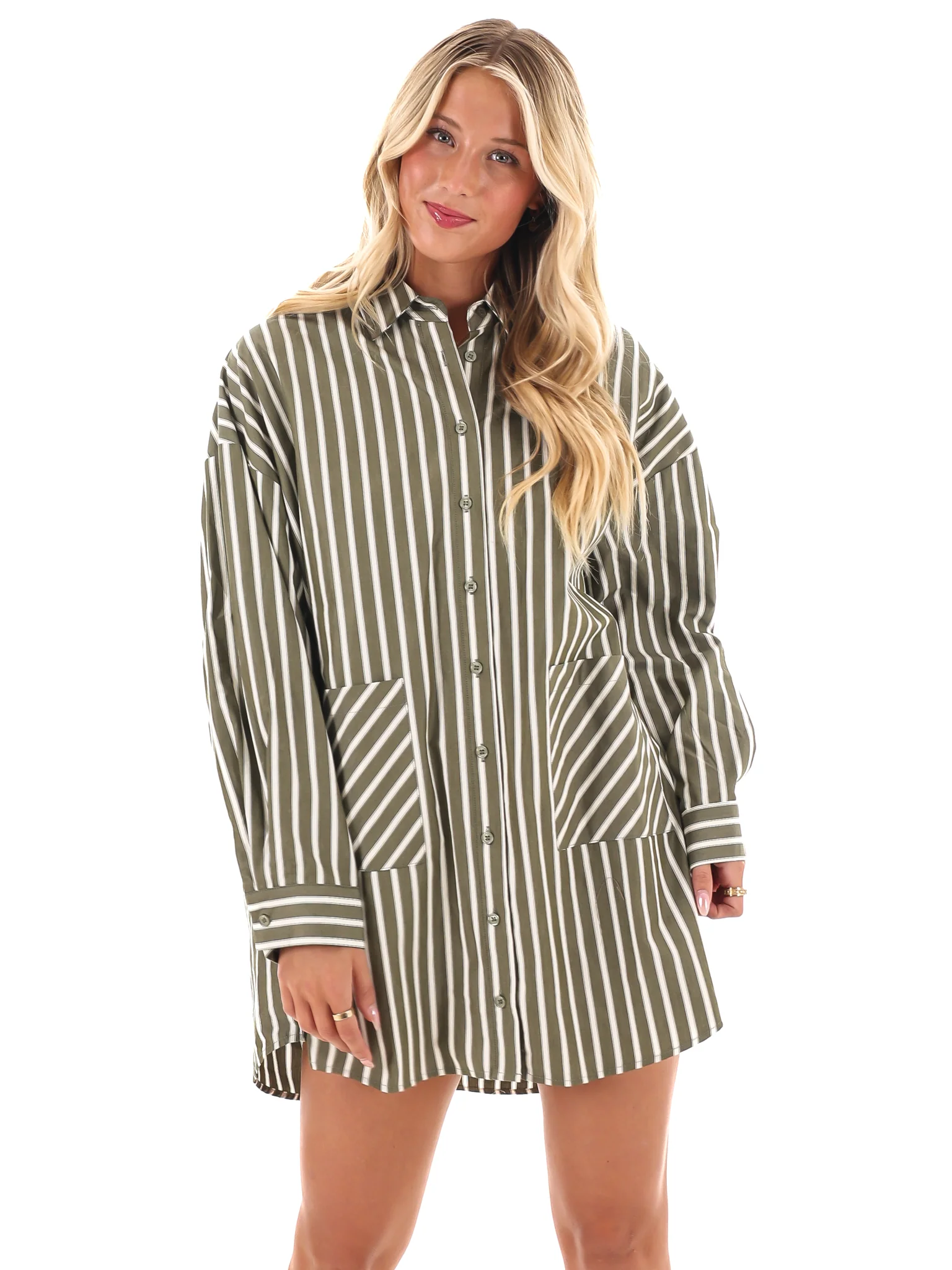 Easy Stripes Oversized Shirt Dress - Image 5