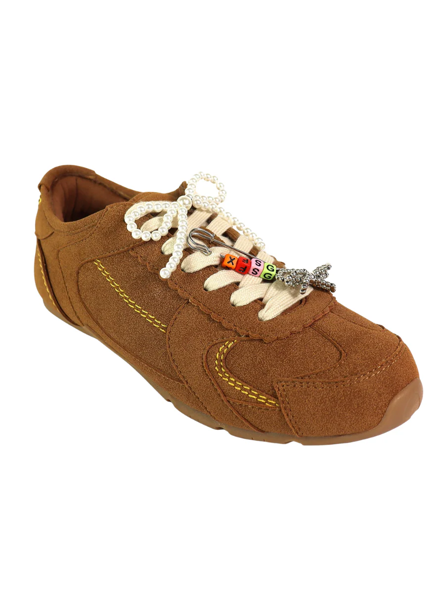 Embellished Bow Knot Charm Bund Sneakers