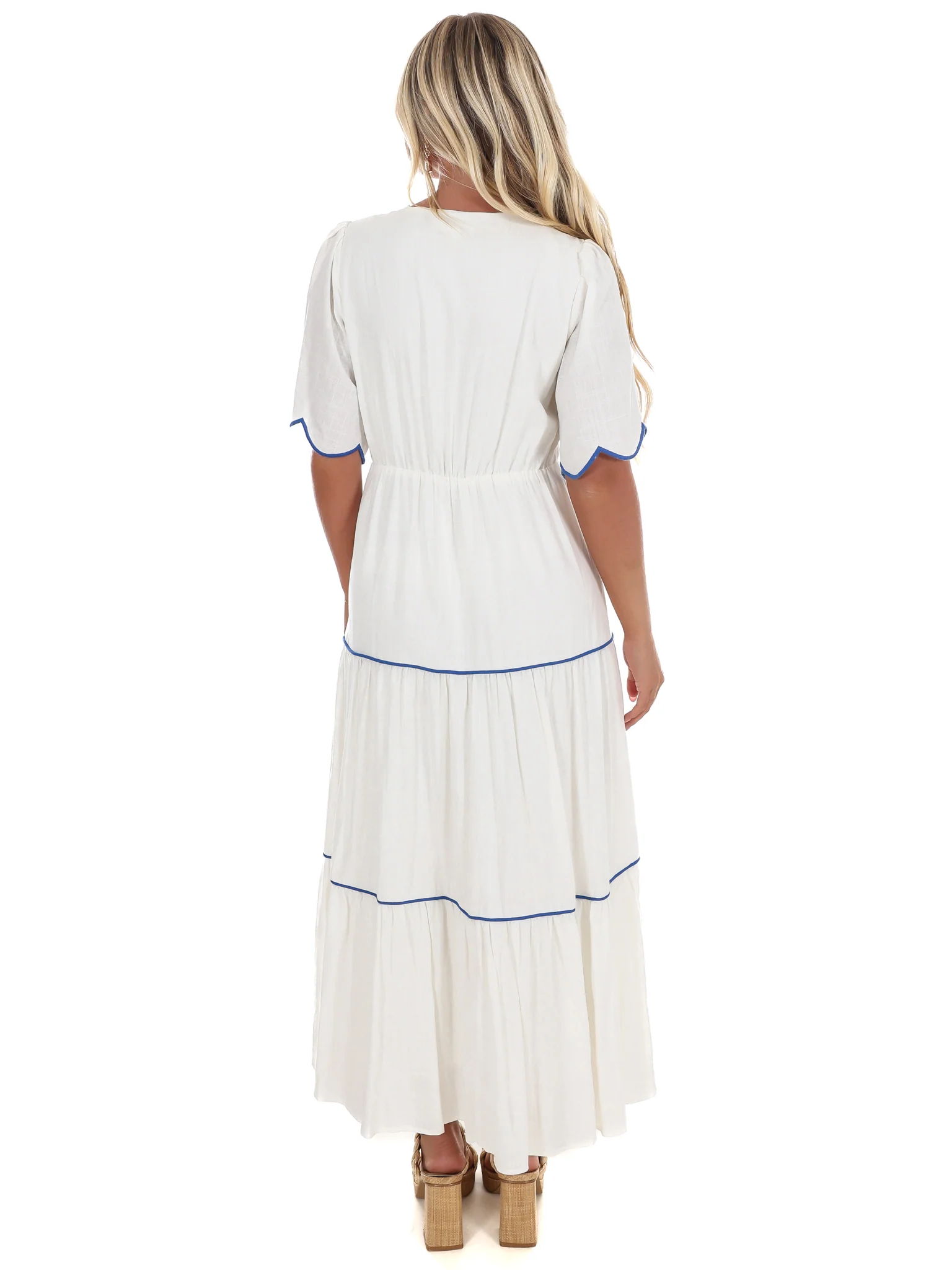 Embroidered Dreams Tiered Midi Dress - Image 7