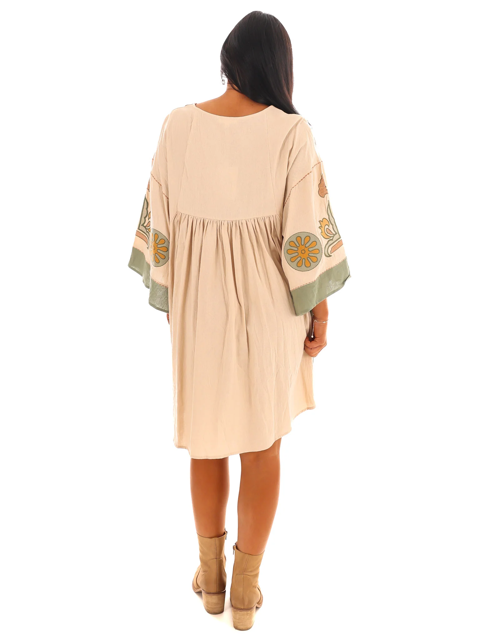Embroidered Essence V-Neck Dress - Image 21
