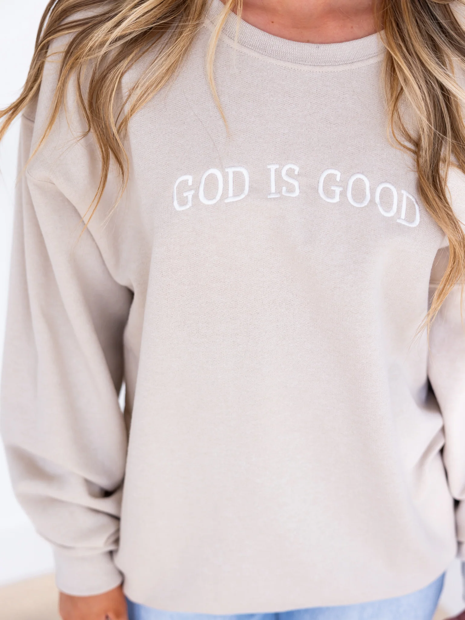 Embroidered God is Good Sweatshirt - Image 16