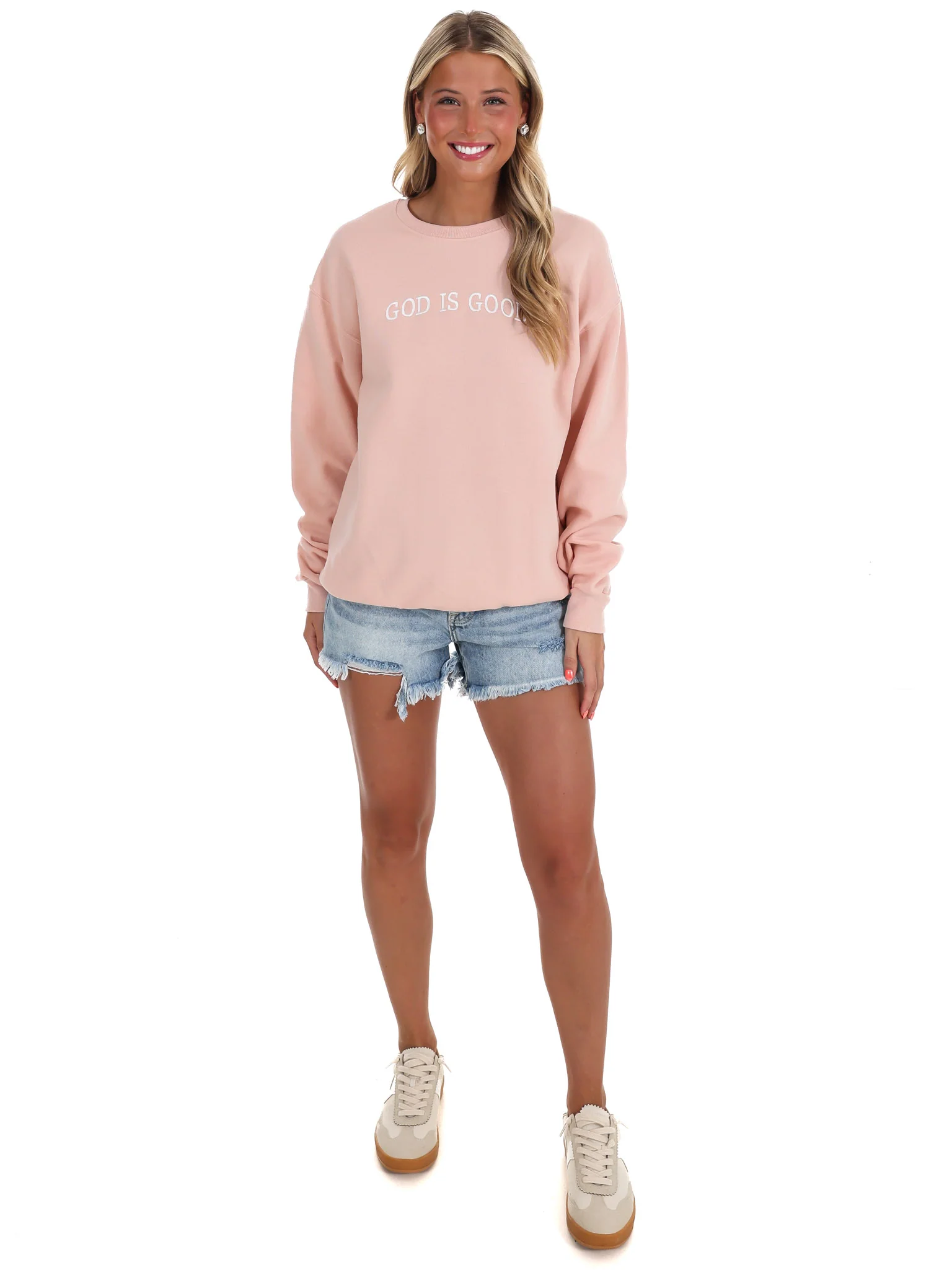 Embroidered God is Good Sweatshirt - Image 4