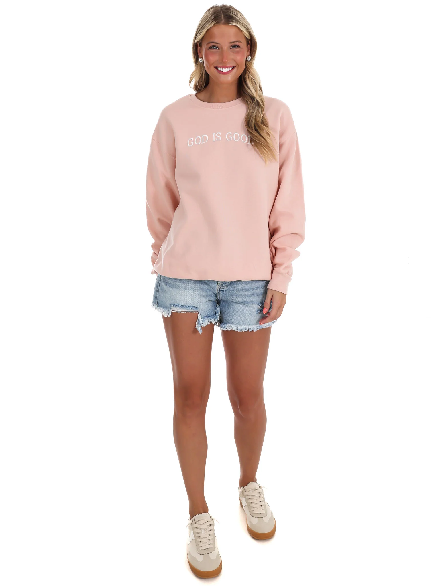 Embroidered God is Good Sweatshirt - Image 6