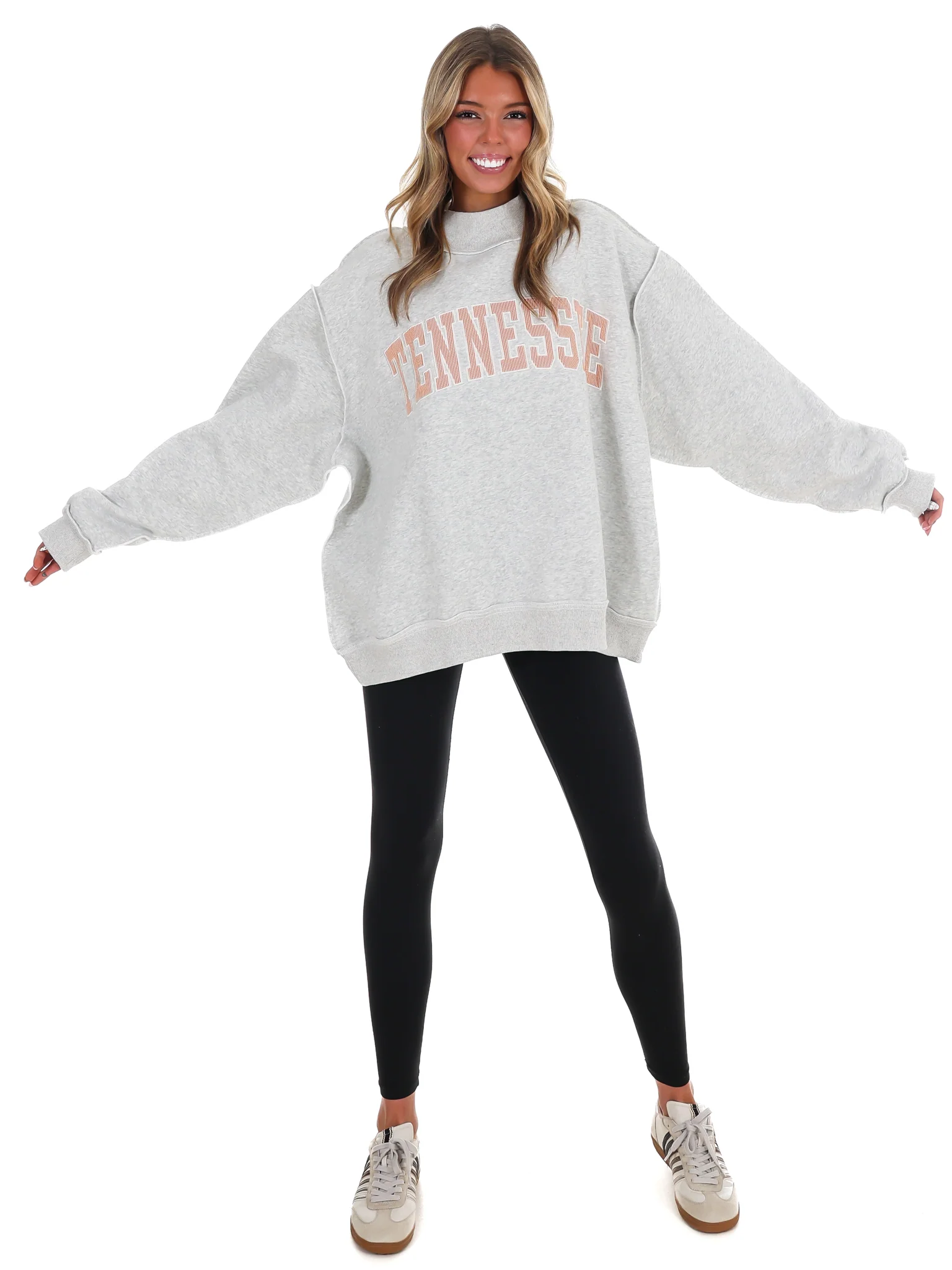 Embroidered Stripe Tennessee Mock Neck Sweatshirt - Image 2
