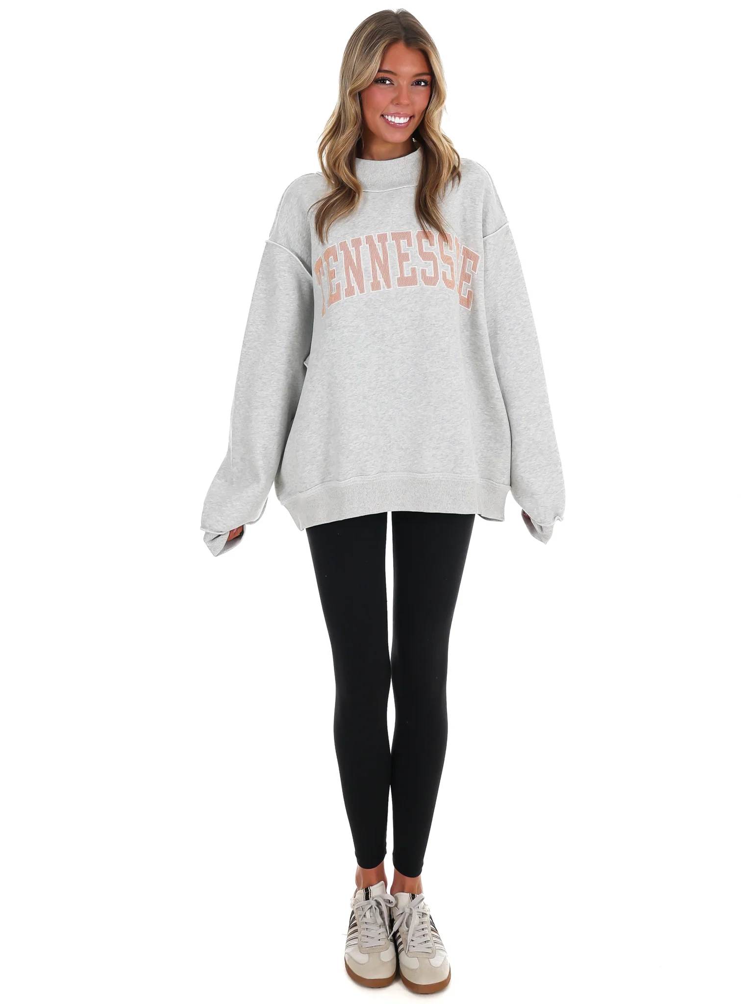 Embroidered Stripe Tennessee Mock Neck Sweatshirt - Image 4