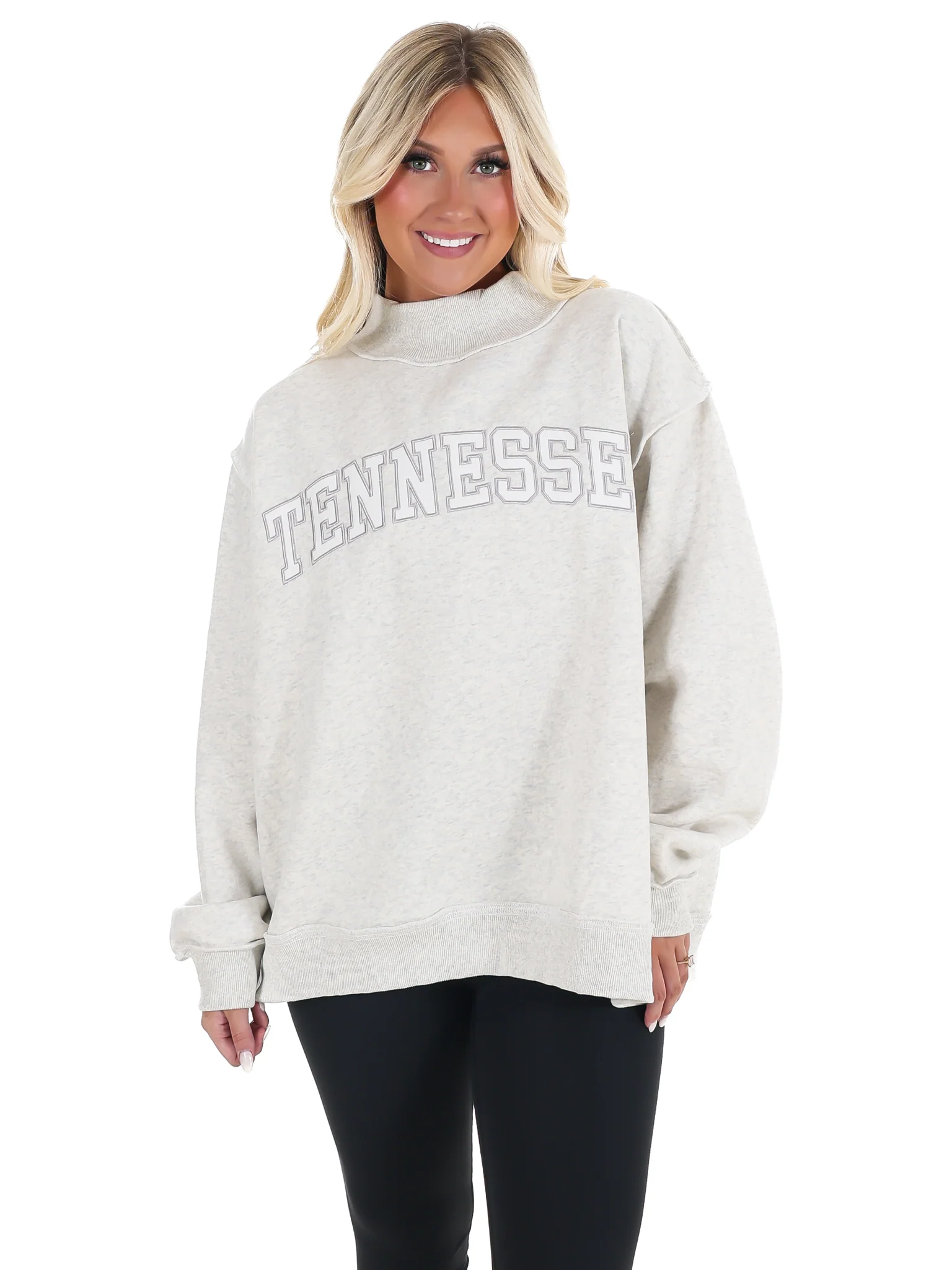 Embroidered Tennessee Mock Neck Sweatshirt - Image 7