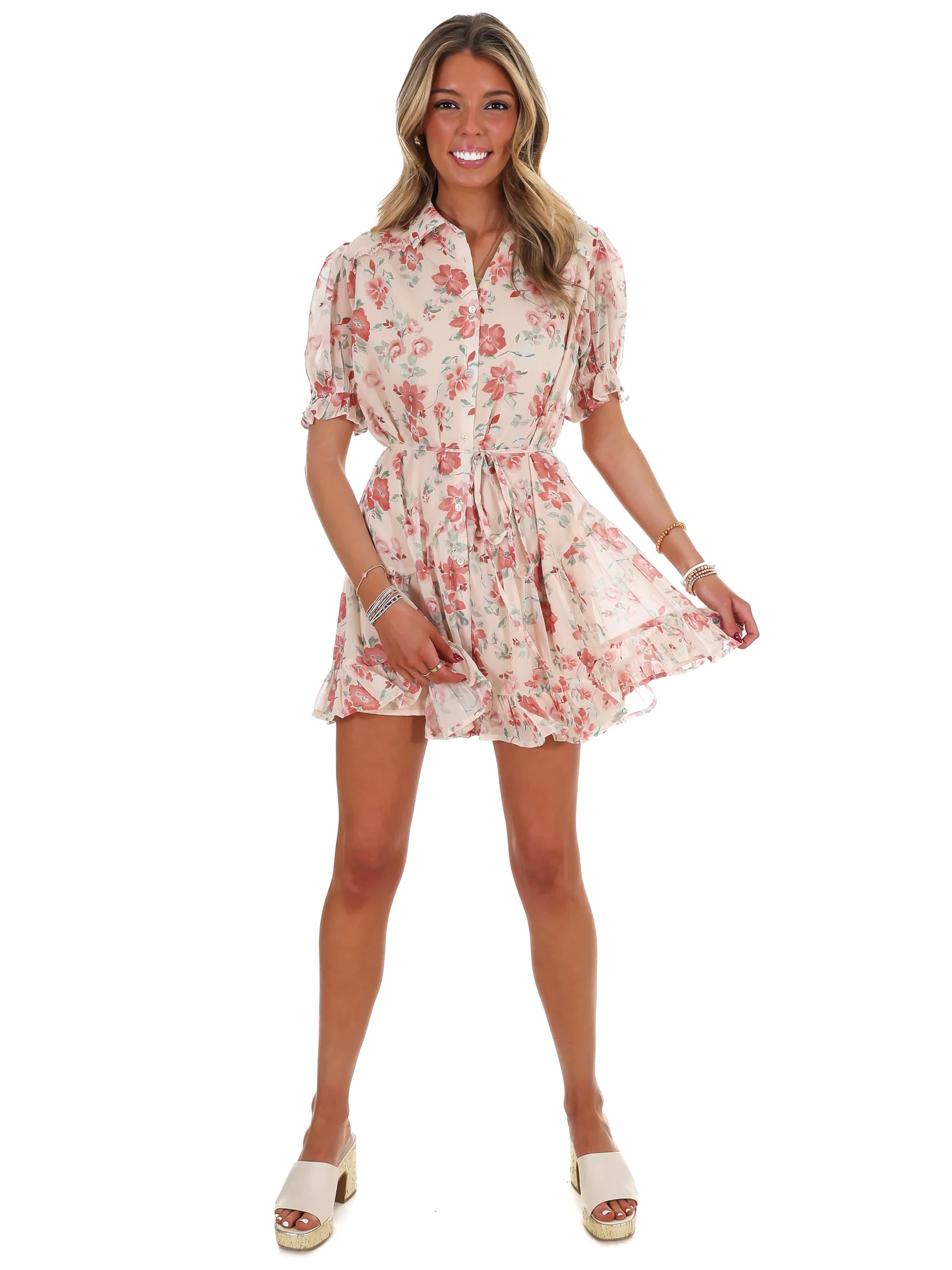 Enchanted Floral Mini Dress - Image 14
