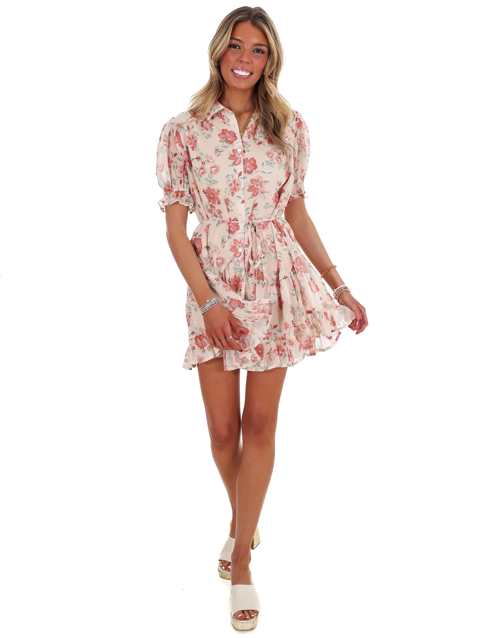Enchanted Floral Mini Dress - Image 15
