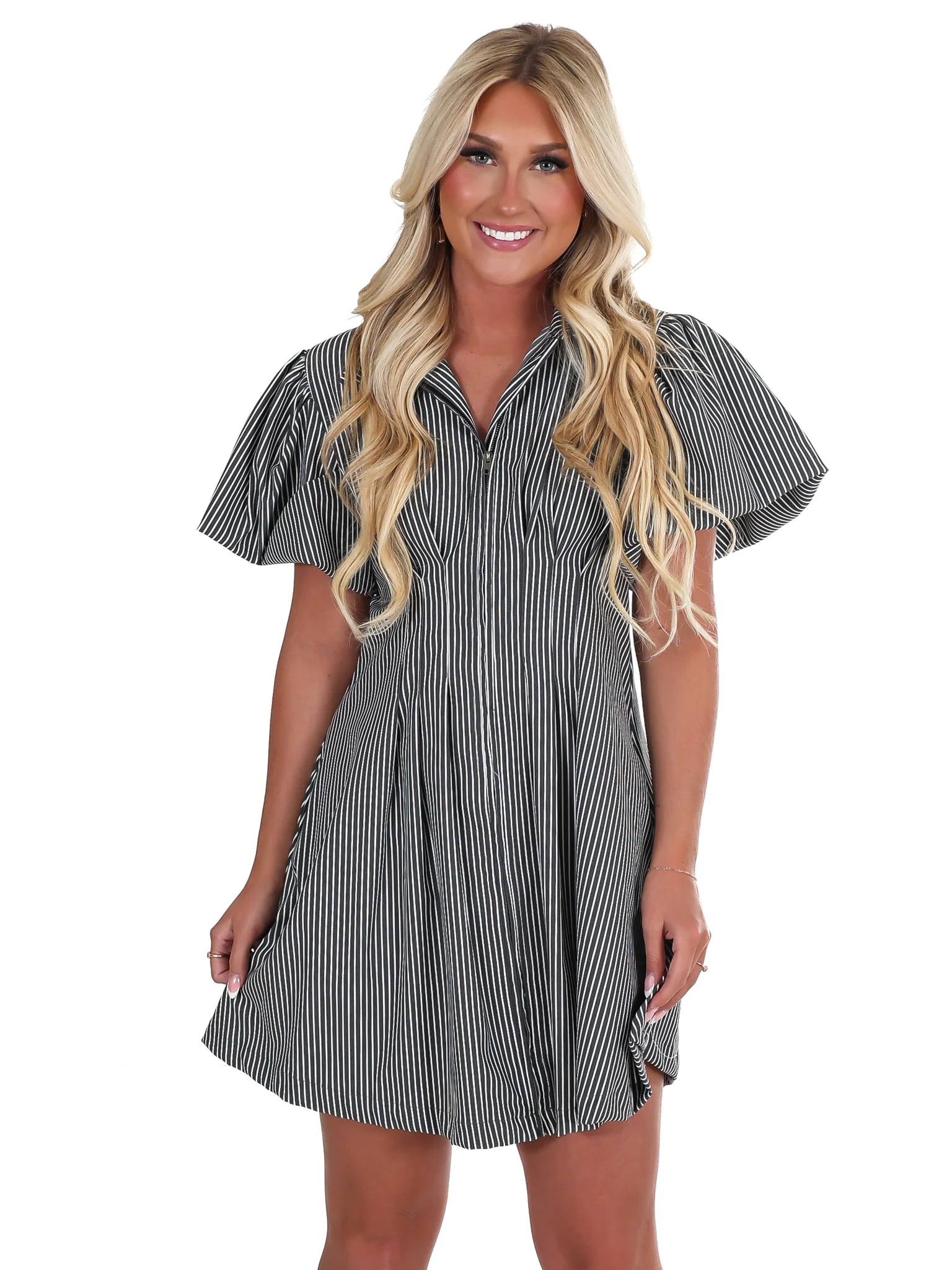 Essential Love Stripe Zip-Up Dress - Image 3