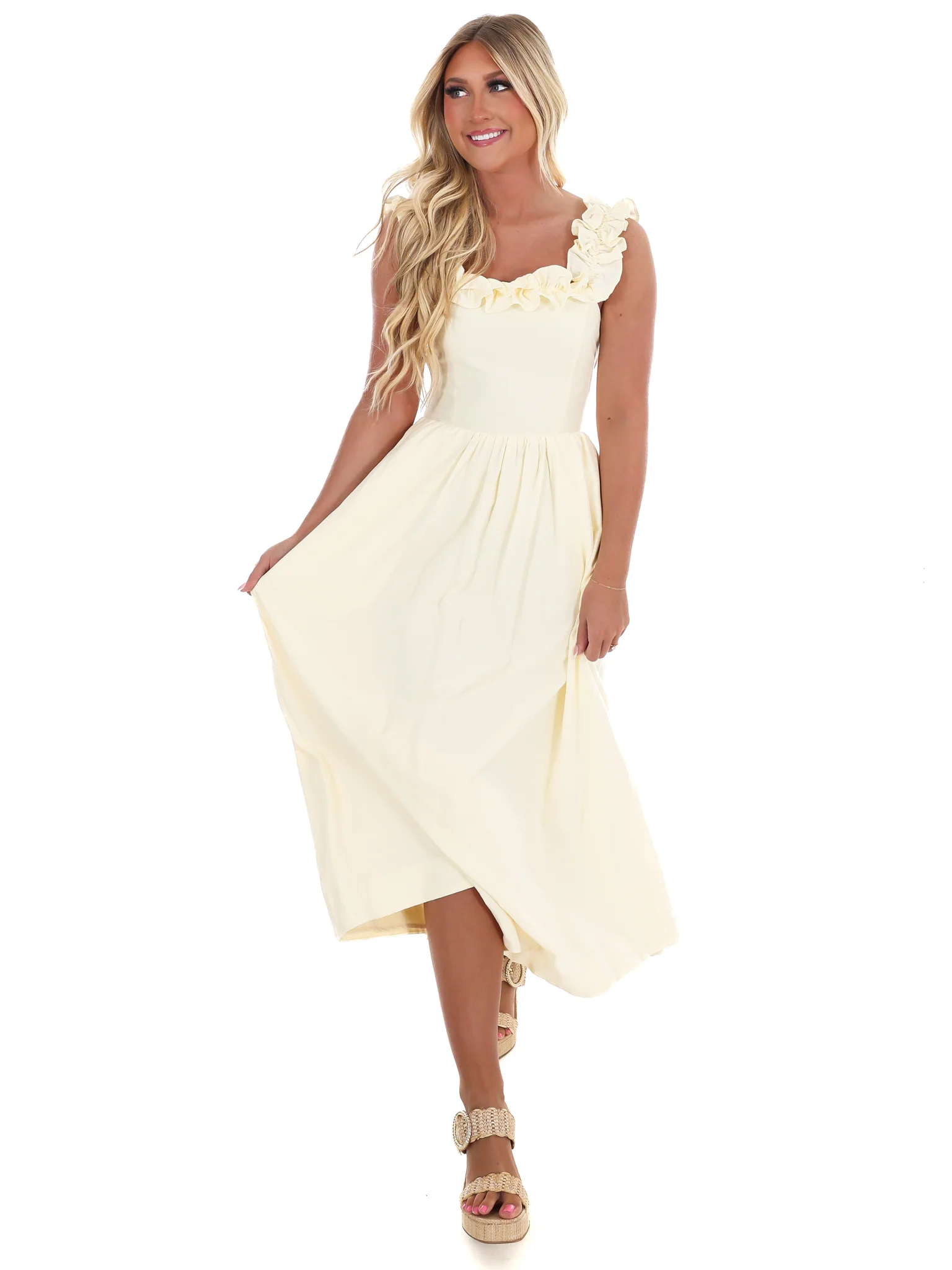 Every Occasion Ruffle Midi Dress - Image 4