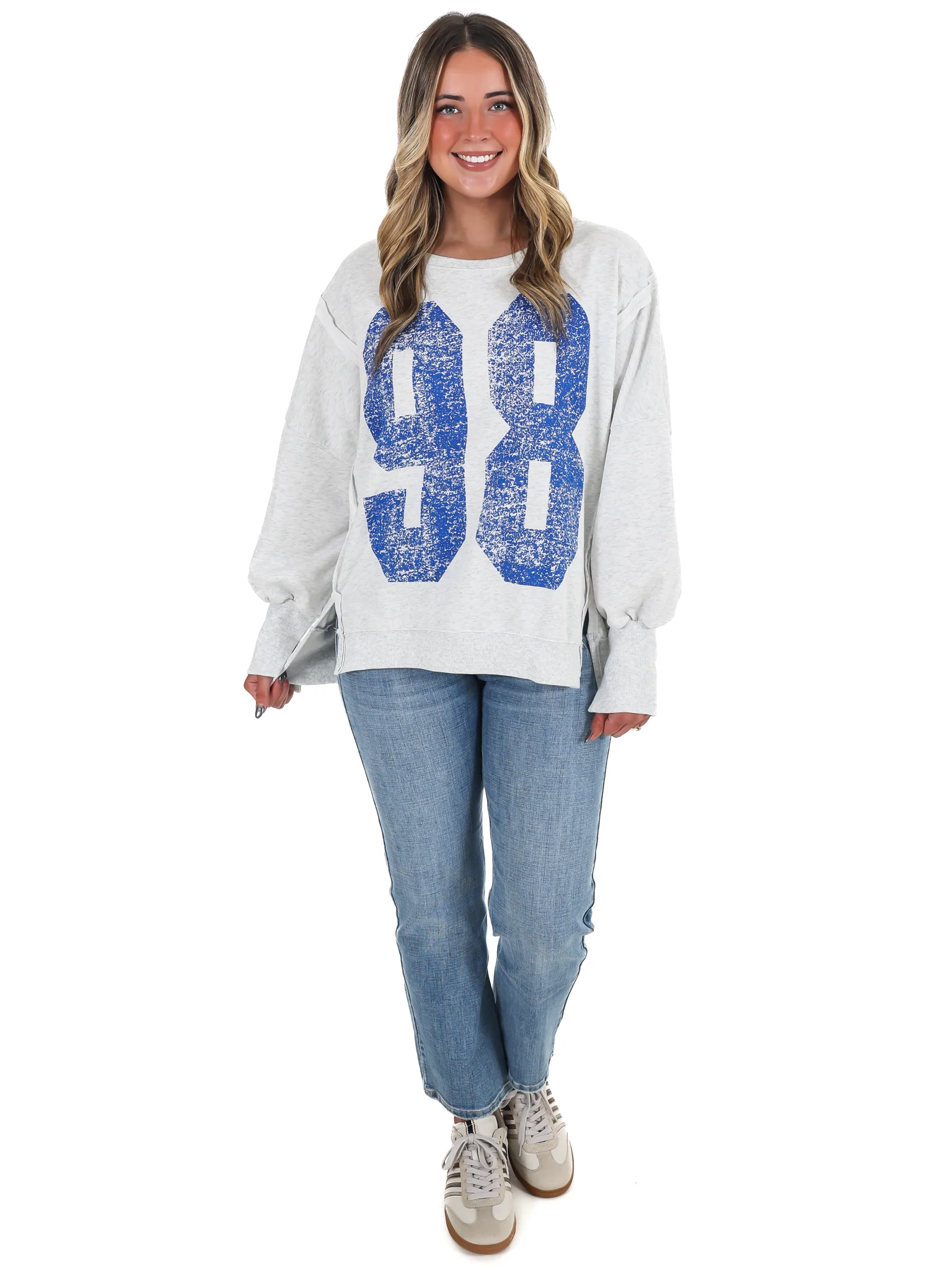 Faded Varsity Print Pullover Top - Image 16