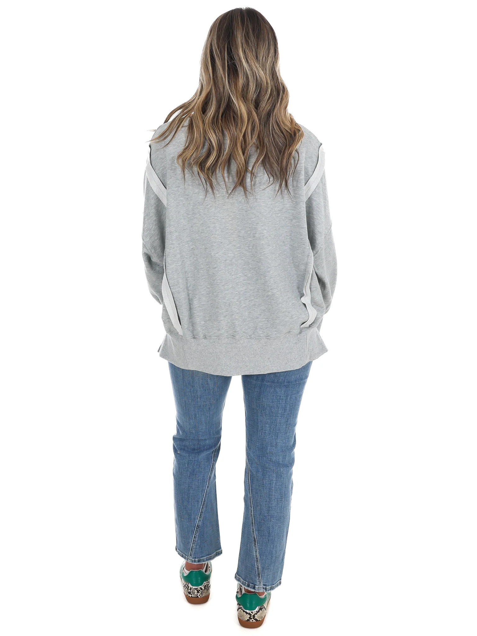 Faded Varsity Print Pullover Top - Image 9