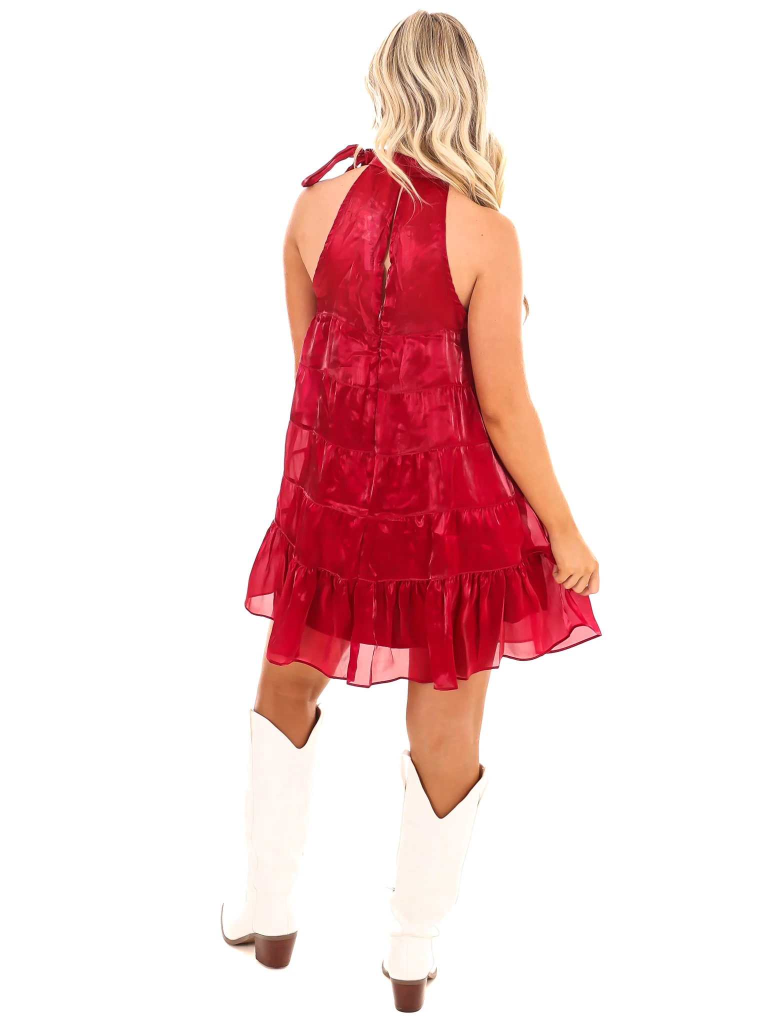 Falling Behind Halter Neck Mini Dress - Image 15