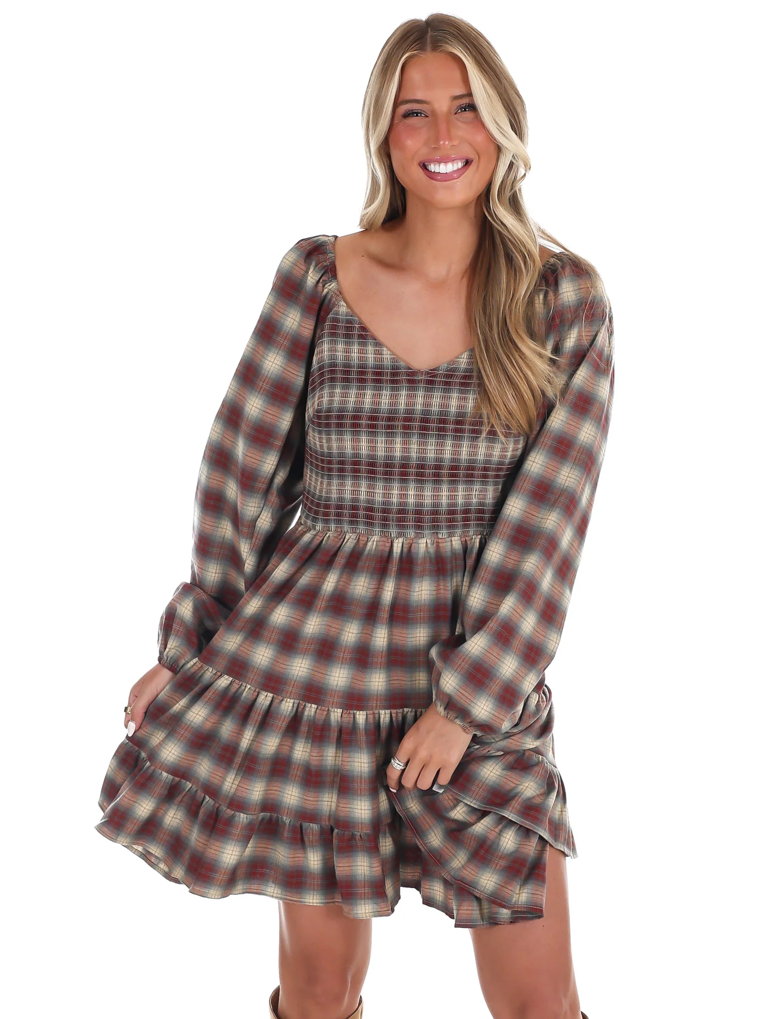 Fall's Favorite Plaid Dress - Image 3