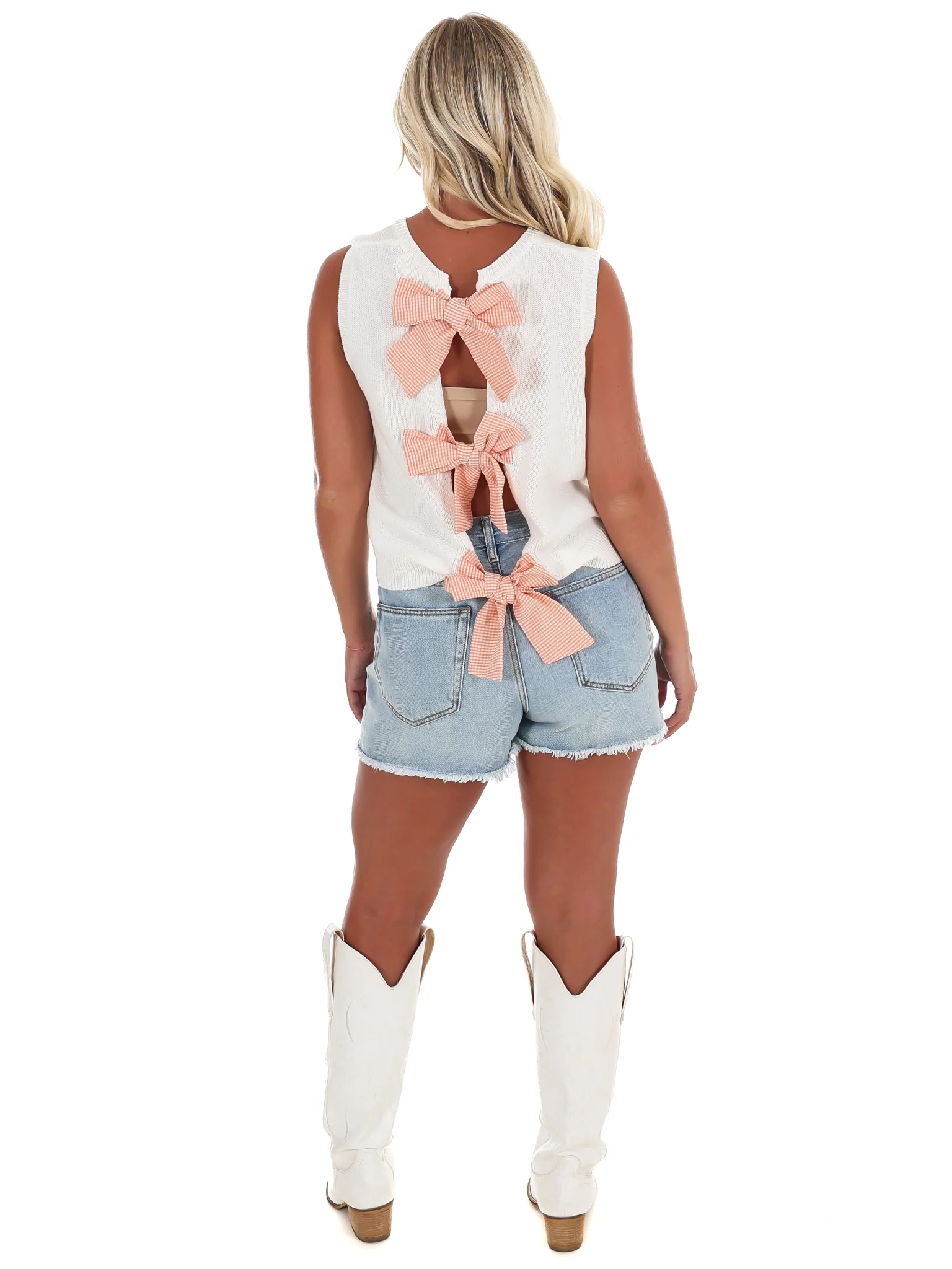 Fieldside Fit Gingham Bow Sweater Vest - Image 8
