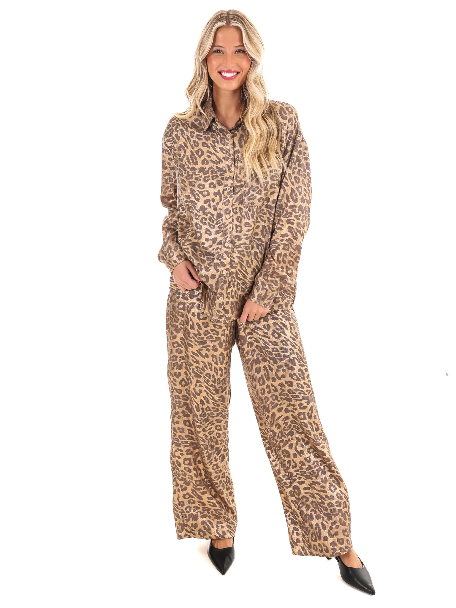 Fierce Shine Metallic Leopard Pants - Image 3