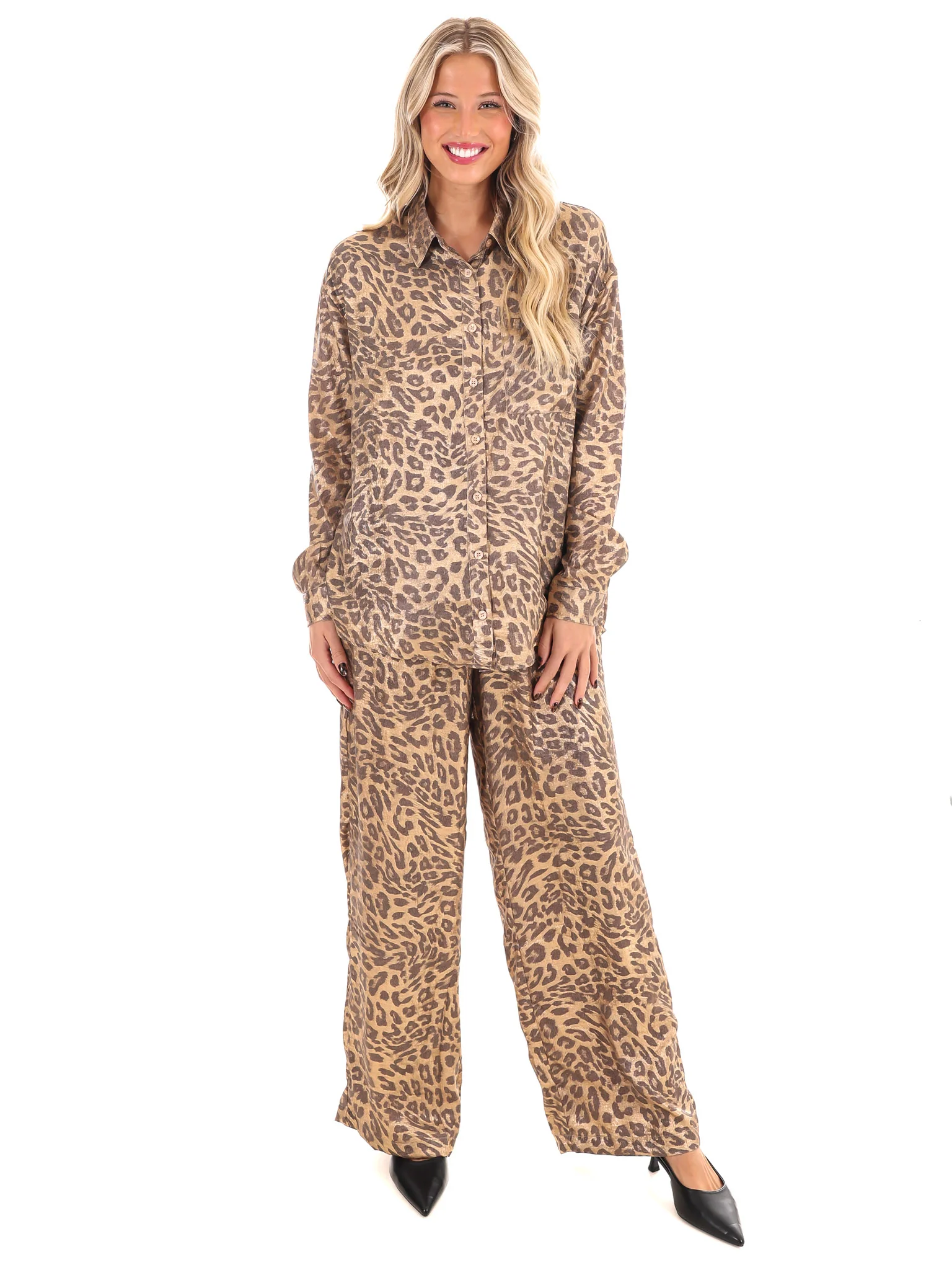 Fierce Shine Metallic Leopard Print Top - Image 2