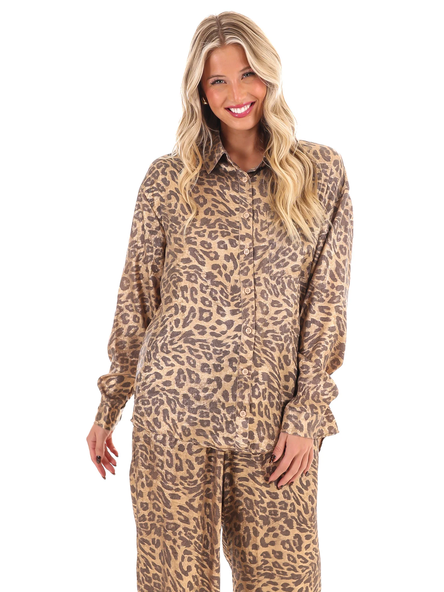 Fierce Shine Metallic Leopard Print Top - Image 5