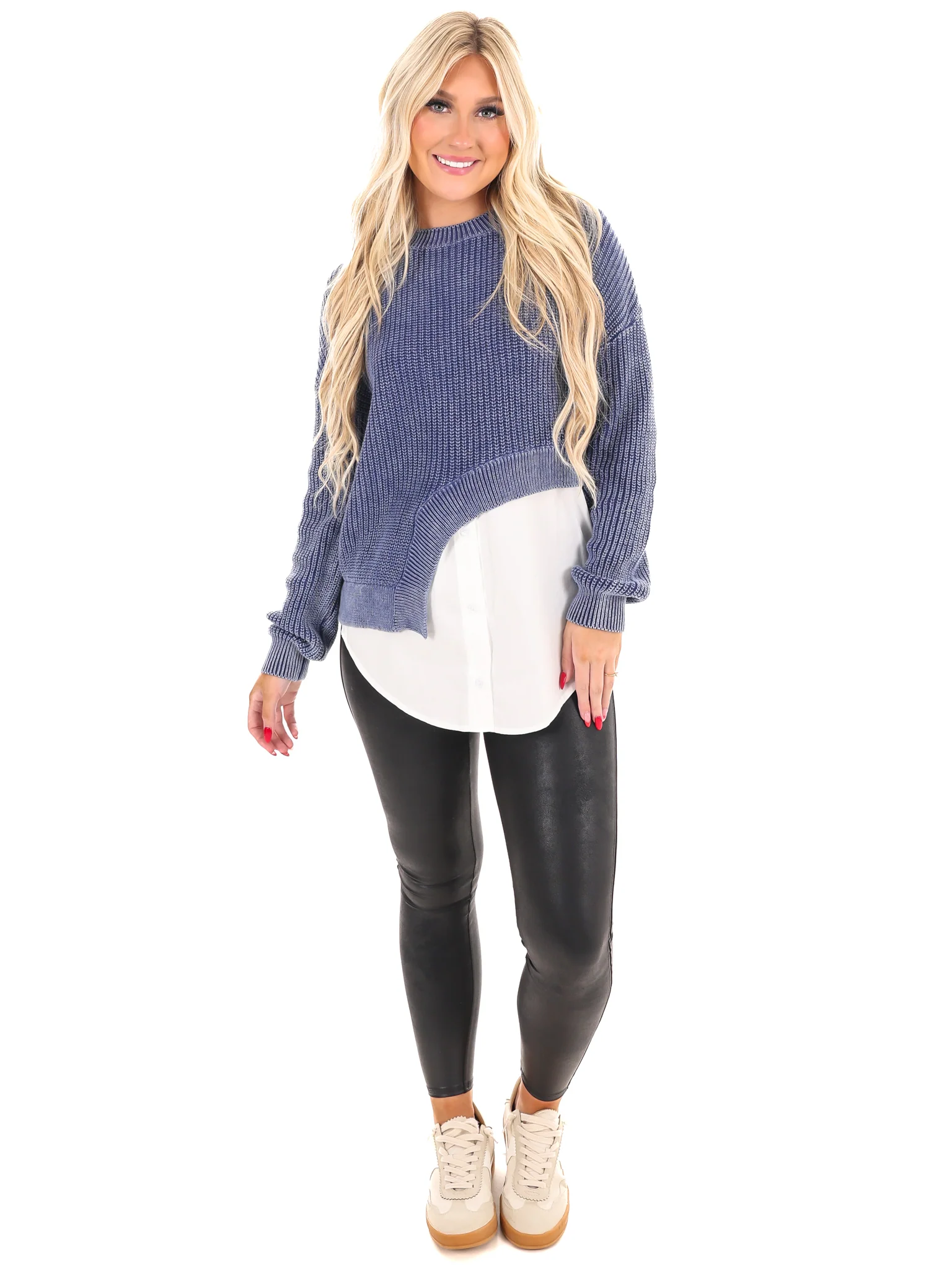 Figured it Out Asymmetrical Layered Sweater - Image 2