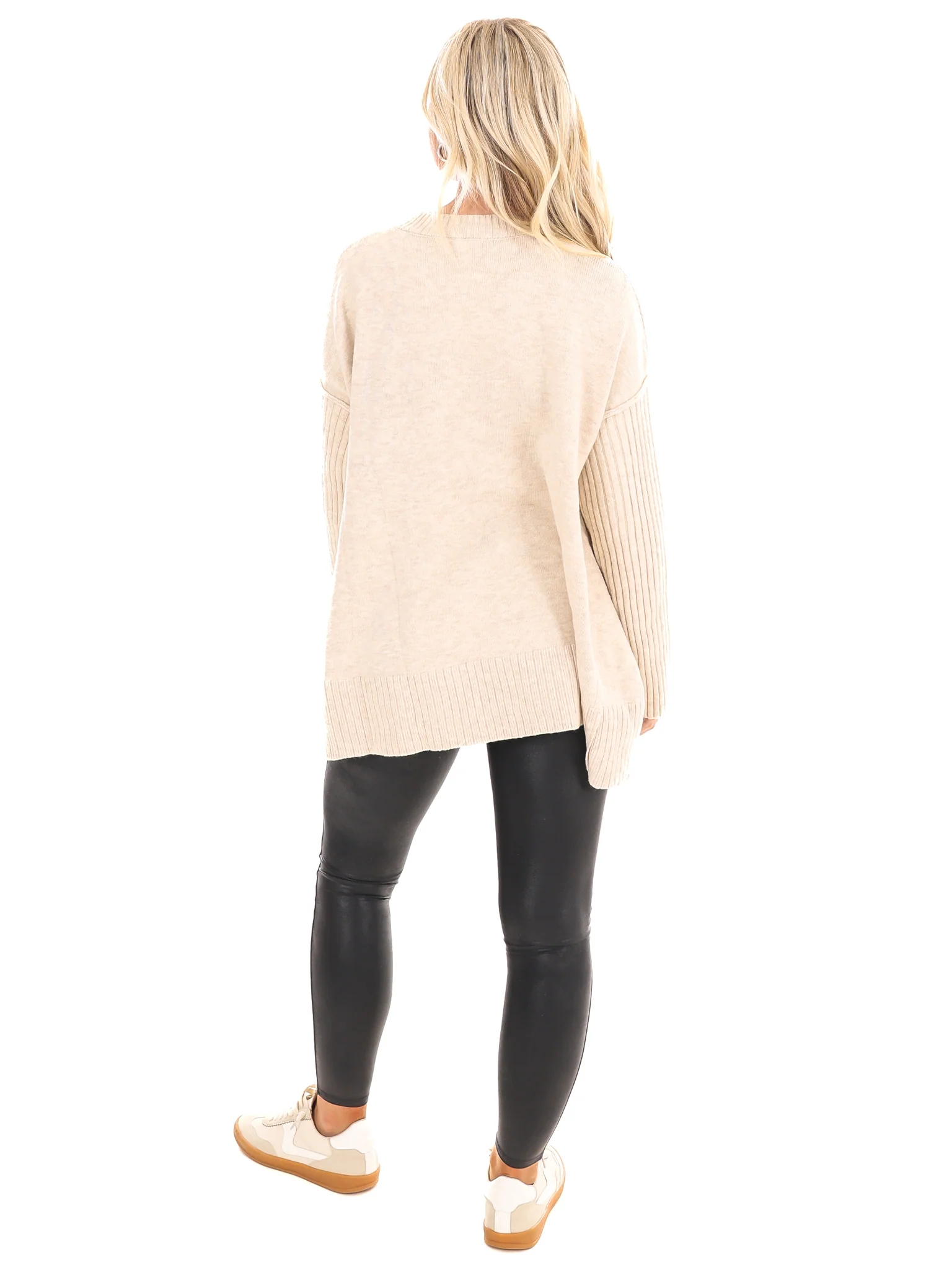 Find the Answer Oversized Ribbed Sweater - Image 7