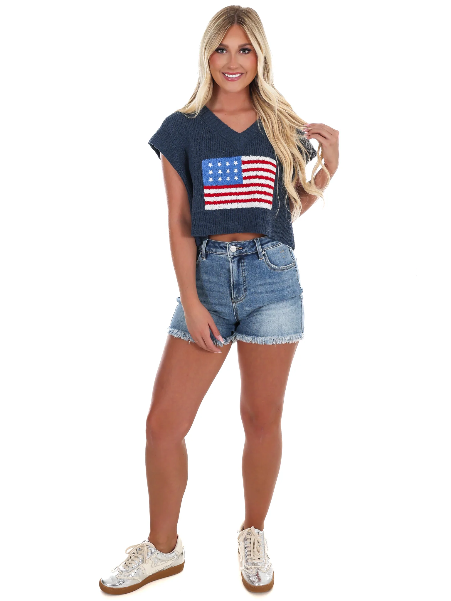 Firecracker American Flag Sweater Vest - Image 4