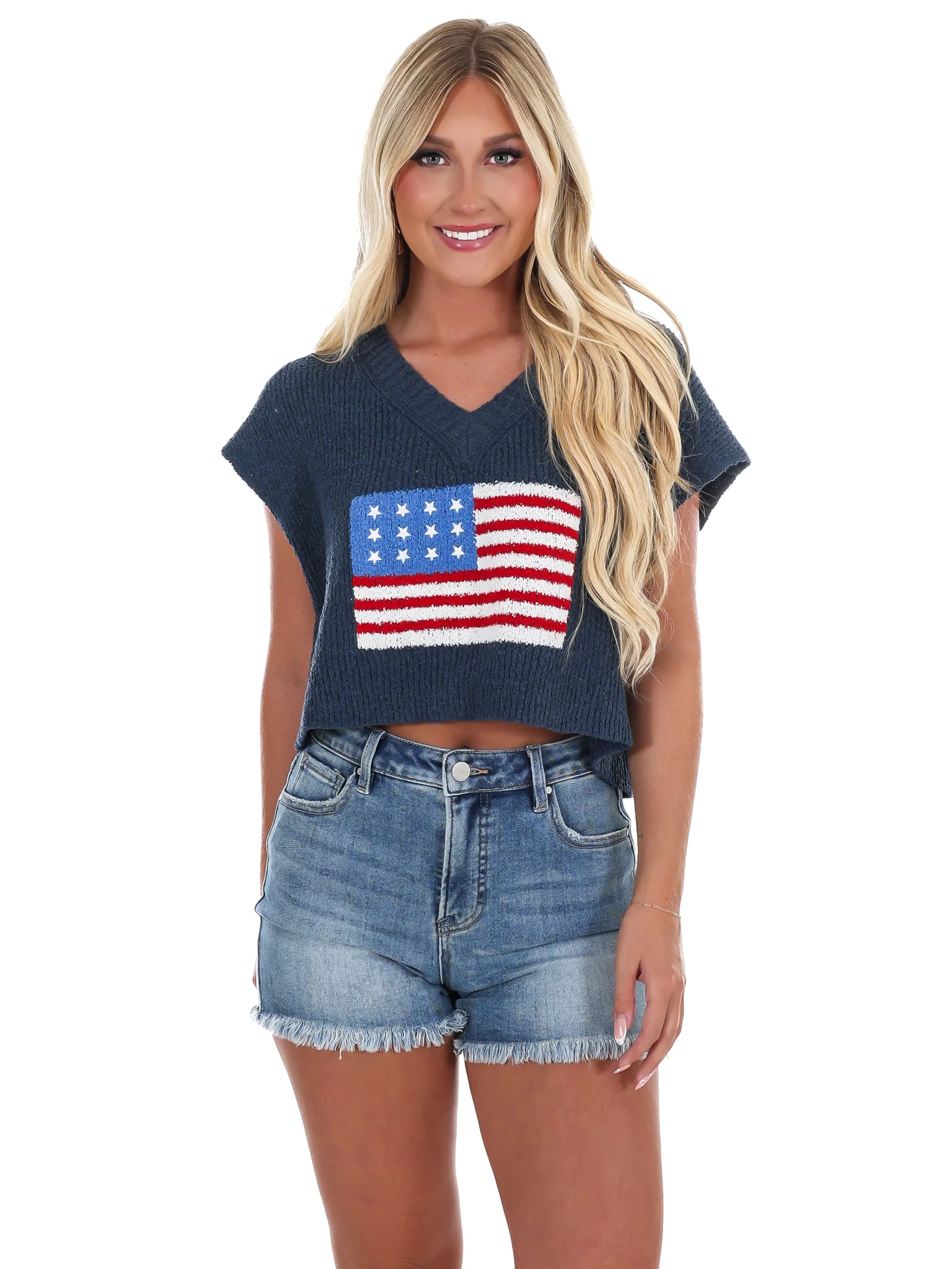 Firecracker American Flag Sweater Vest - Image 5