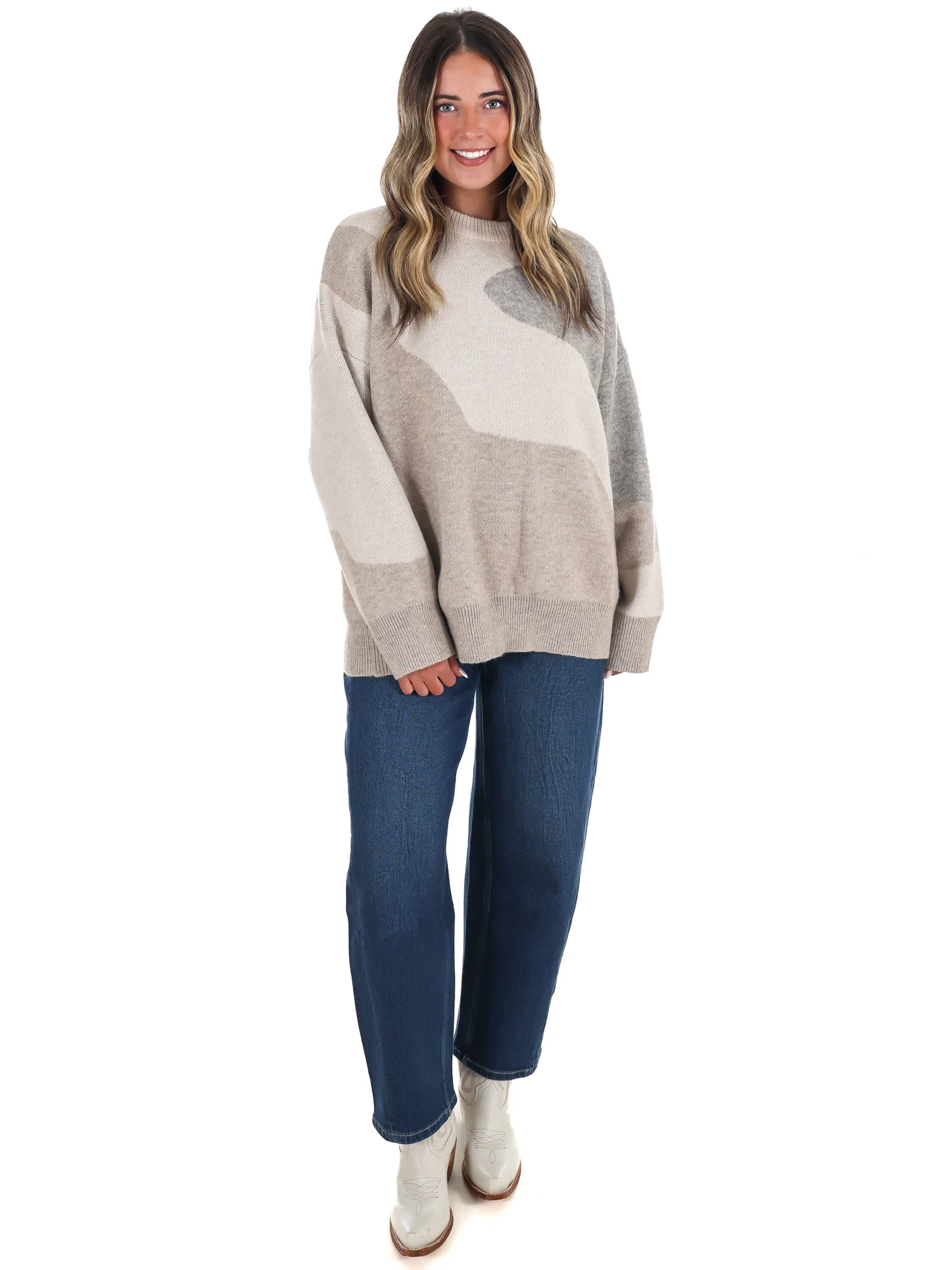 Fireside Glow Abstract Sweater - Image 2
