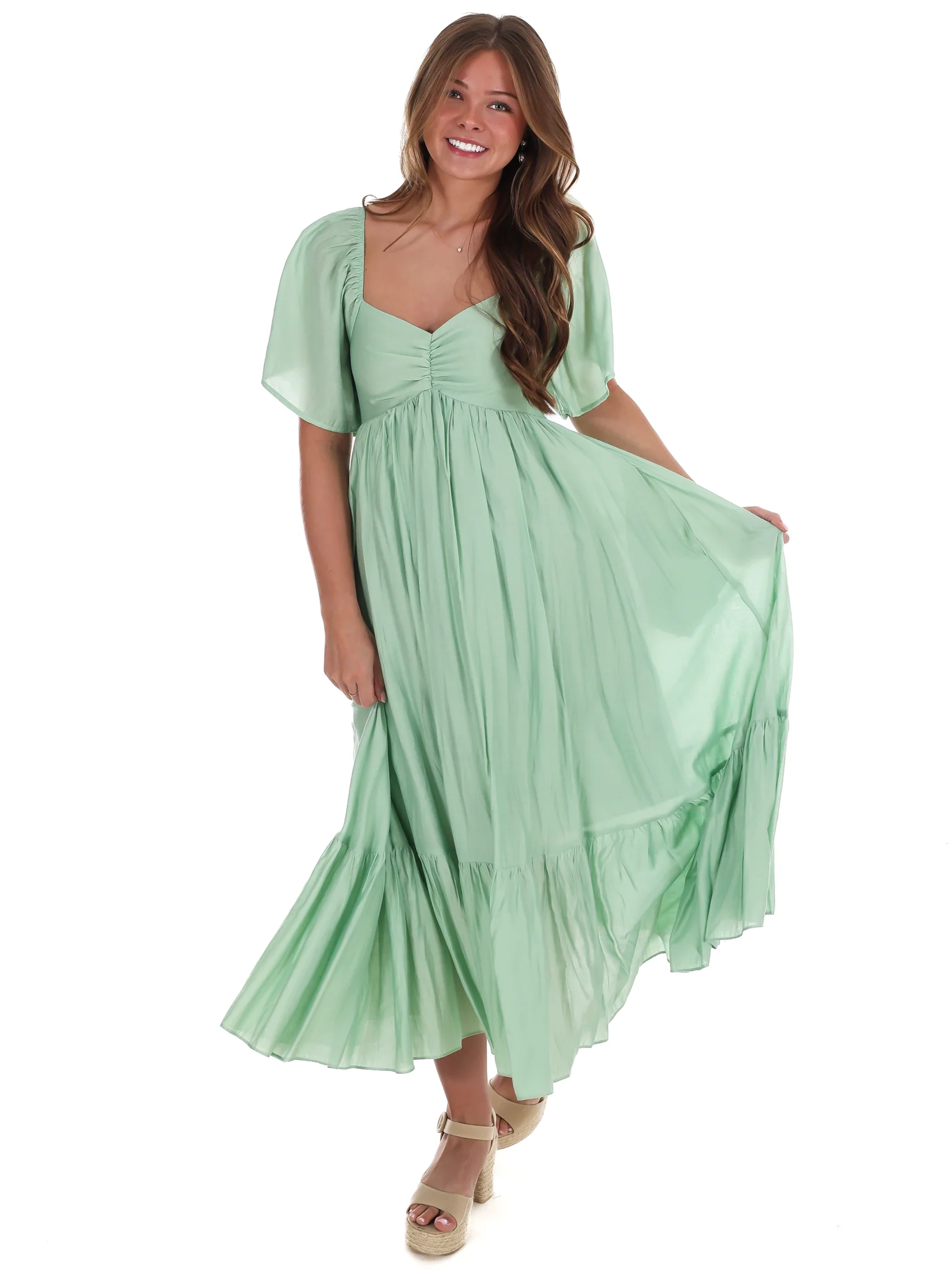 Flattering Flowy Smocked Midi Dress - Image 16