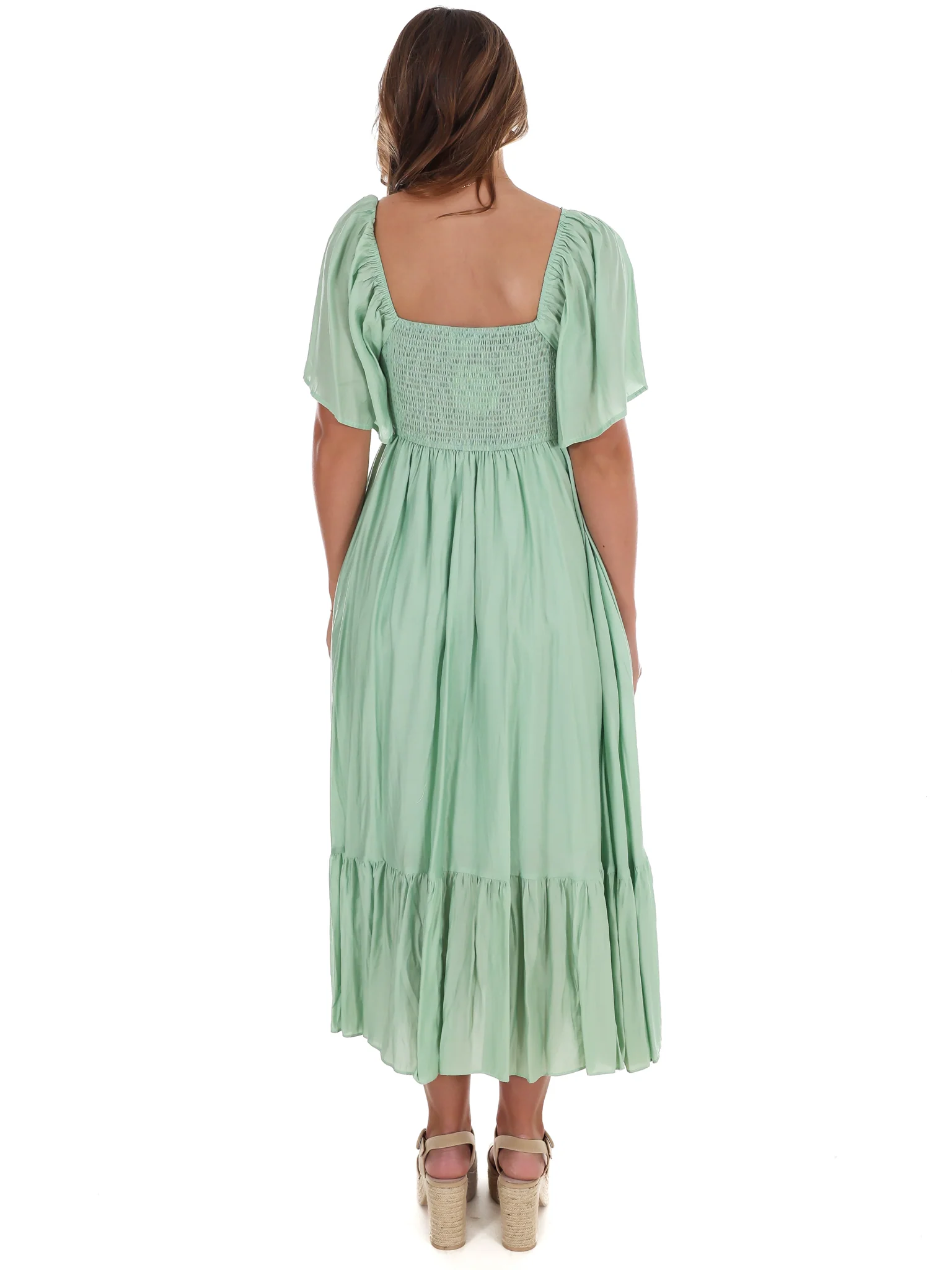 Flattering Flowy Smocked Midi Dress - Image 18