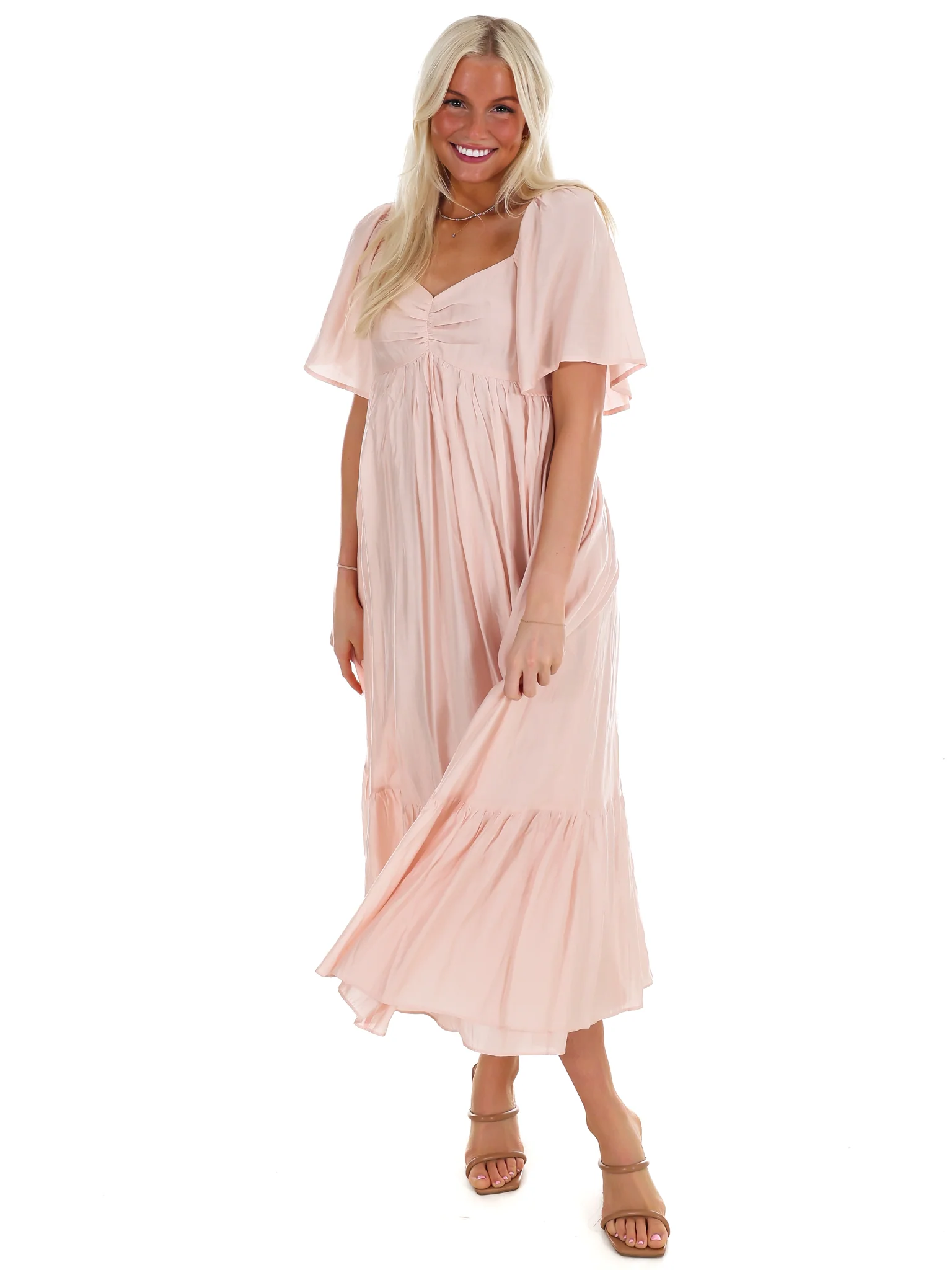 Flattering Flowy Smocked Midi Dress - Image 3