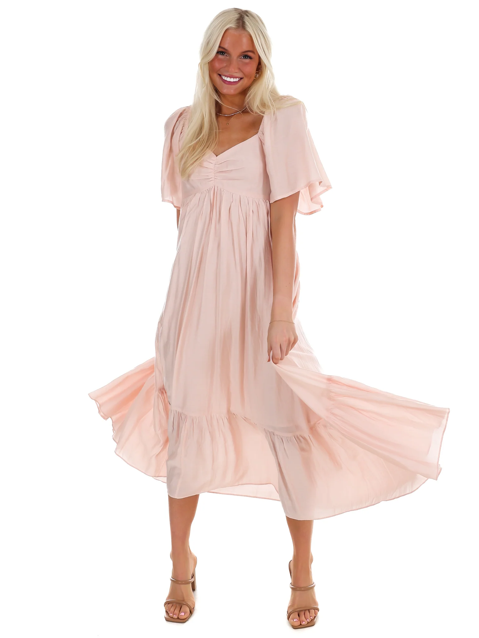 Flattering Flowy Smocked Midi Dress - Image 5