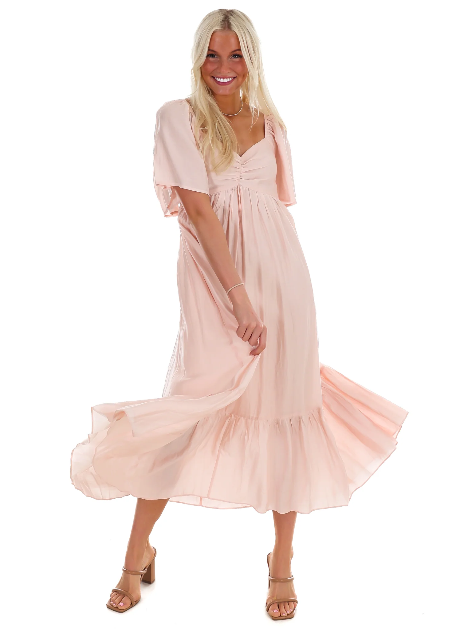 Flattering Flowy Smocked Midi Dress - Image 6