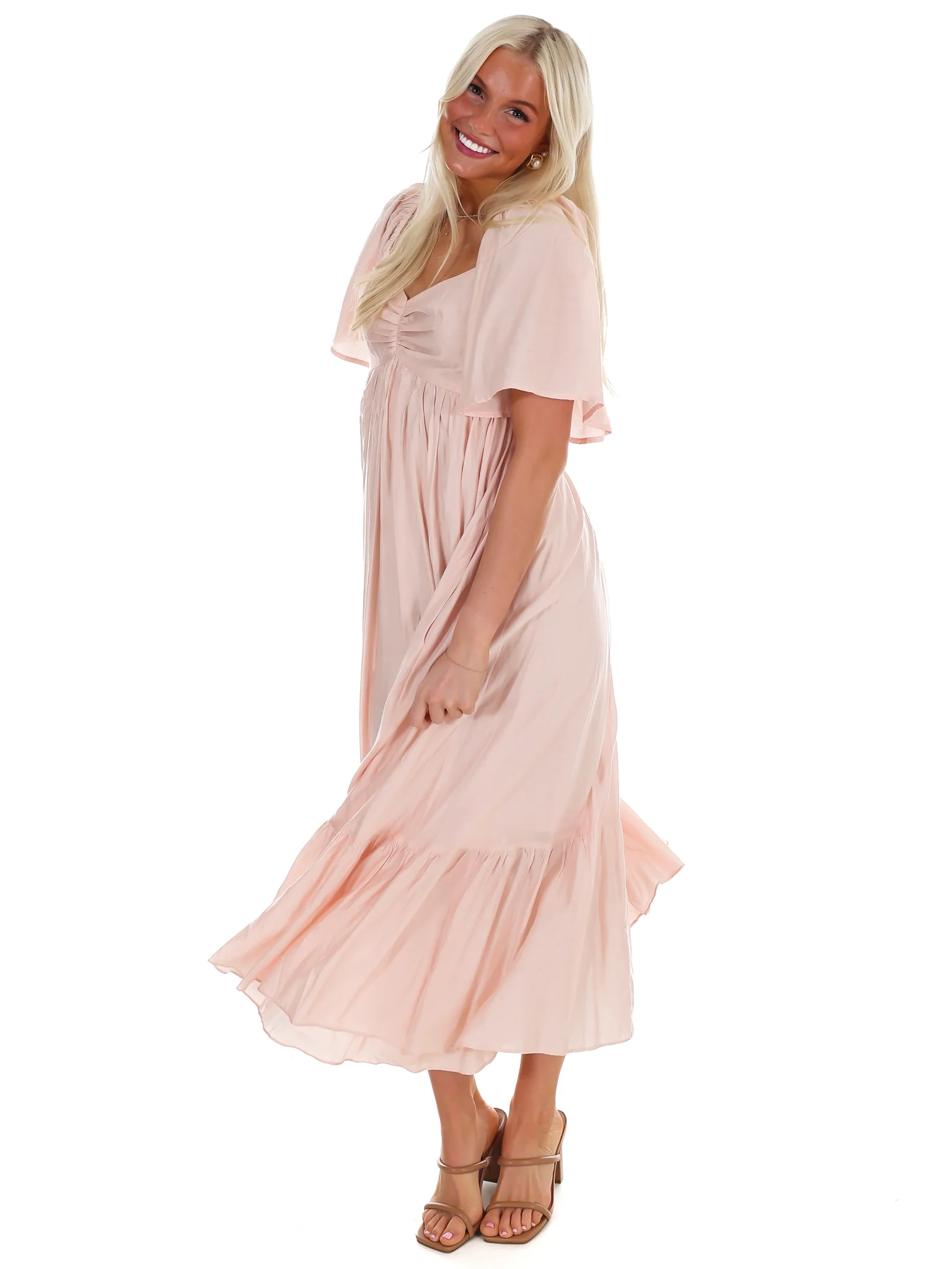 Flattering Flowy Smocked Midi Dress - Image 7