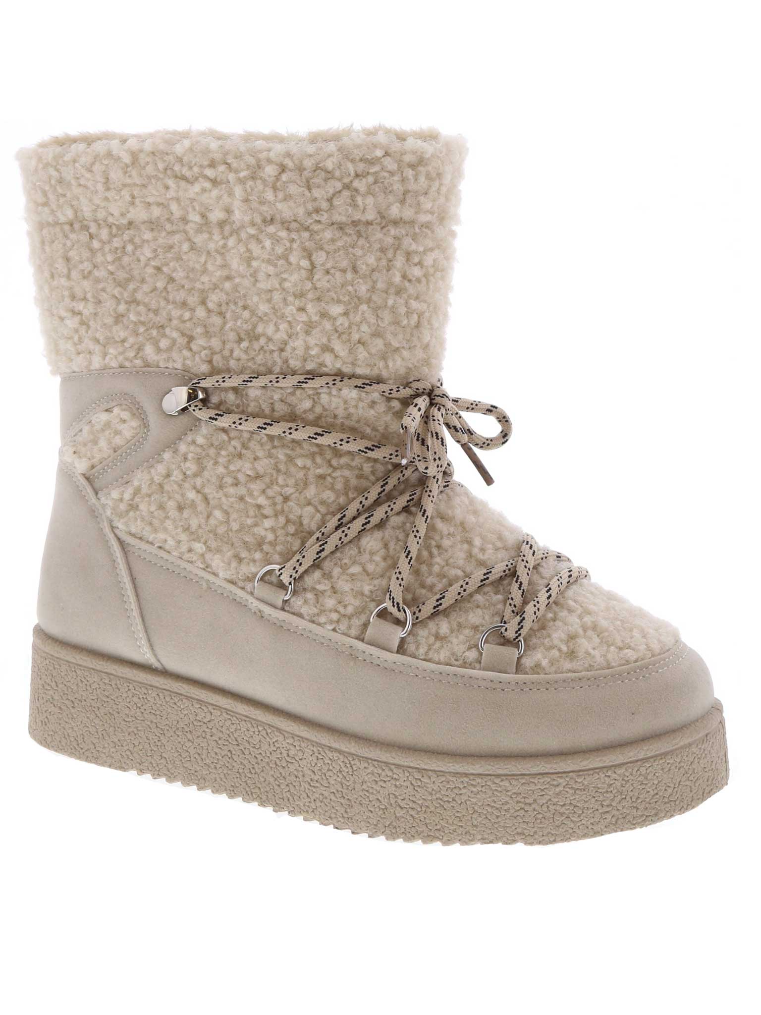 Fleece Lace Up Winter Boots - Image 2