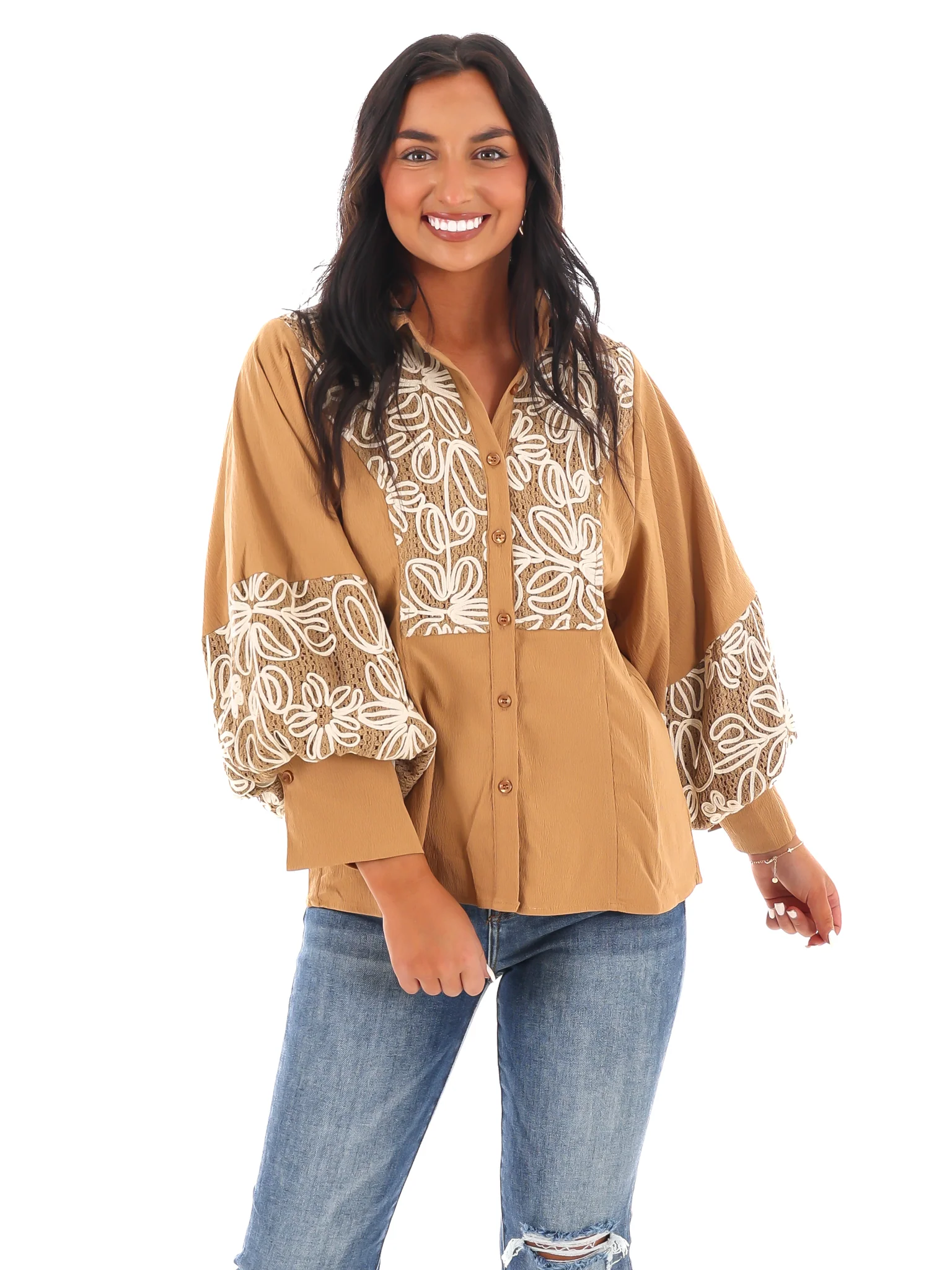 Floral Flourish Embroider Top - Image 10