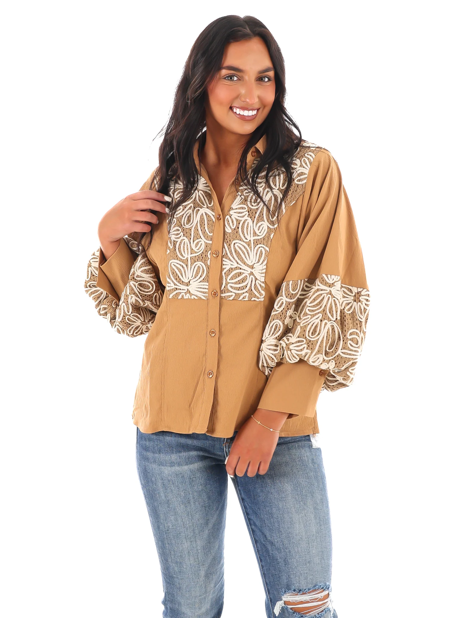Floral Flourish Embroider Top - Image 12