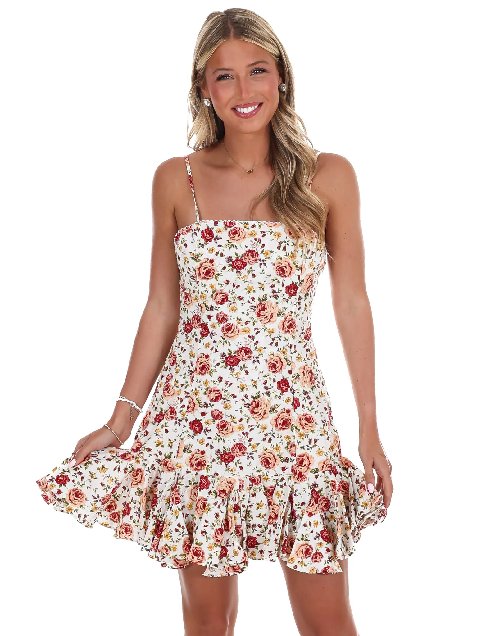 Floral Flutter Mini Dress - Image 5