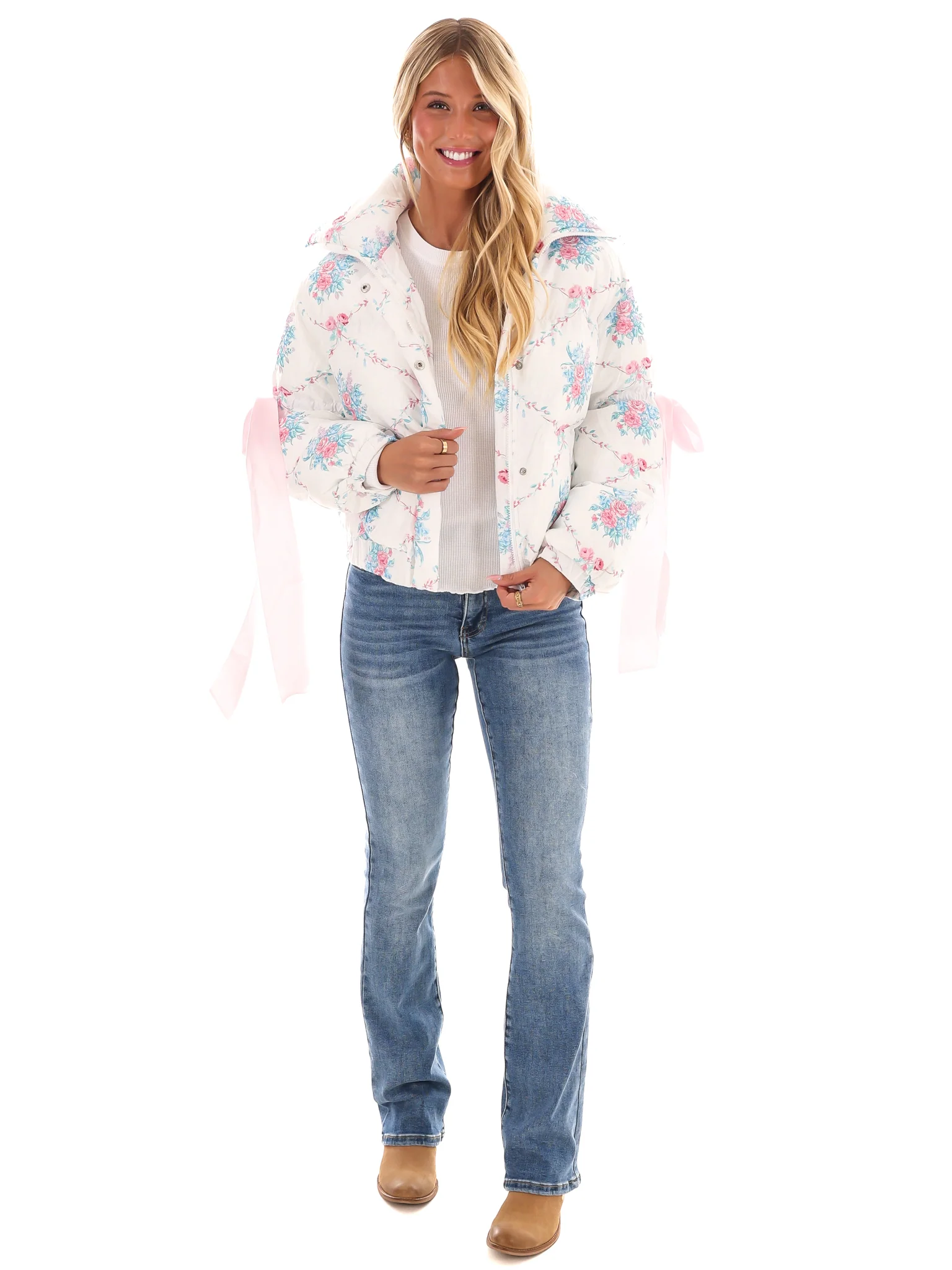 Floral Fusion Puffer Jacket - Image 16